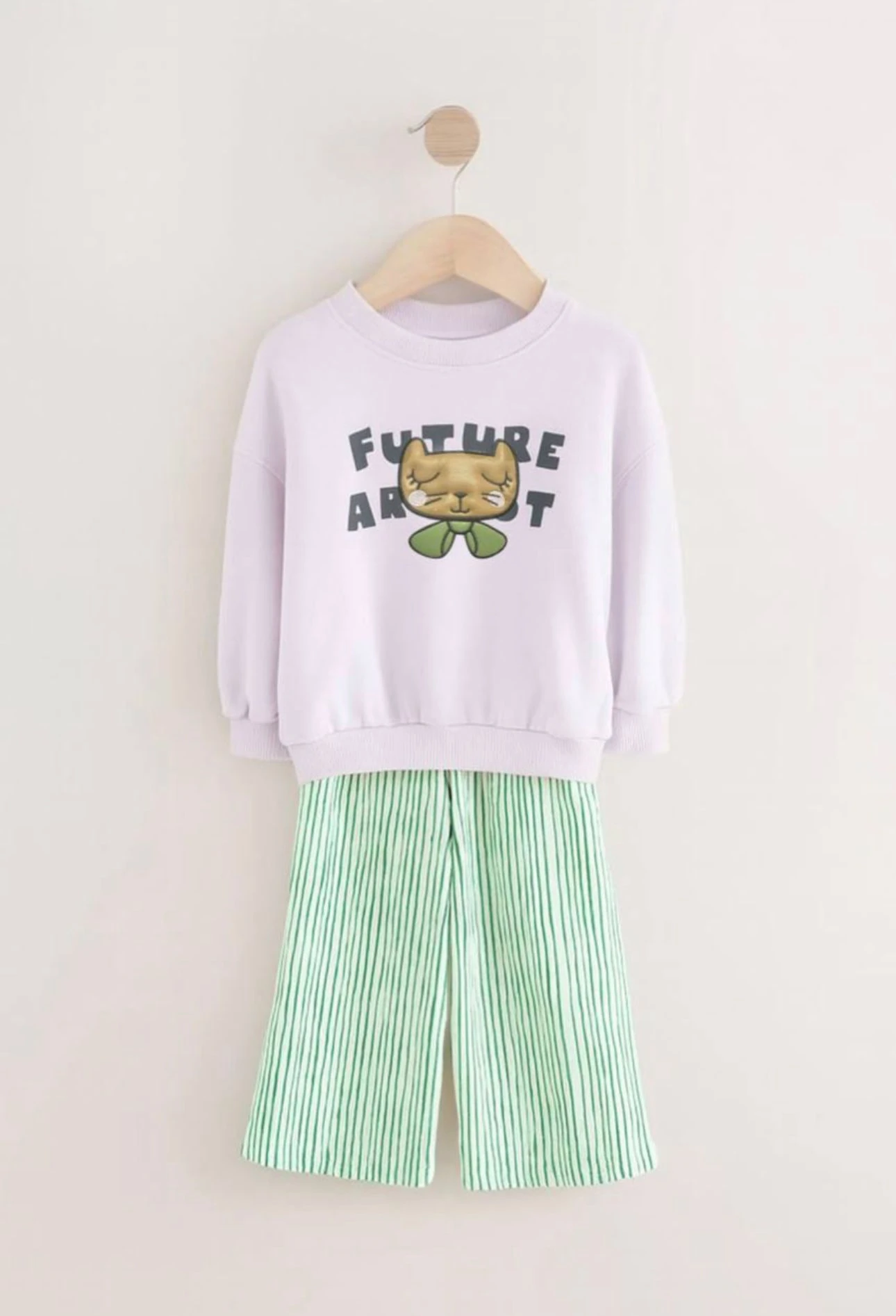 Cat Baskı Sweat - Çizgili Altlı Takım