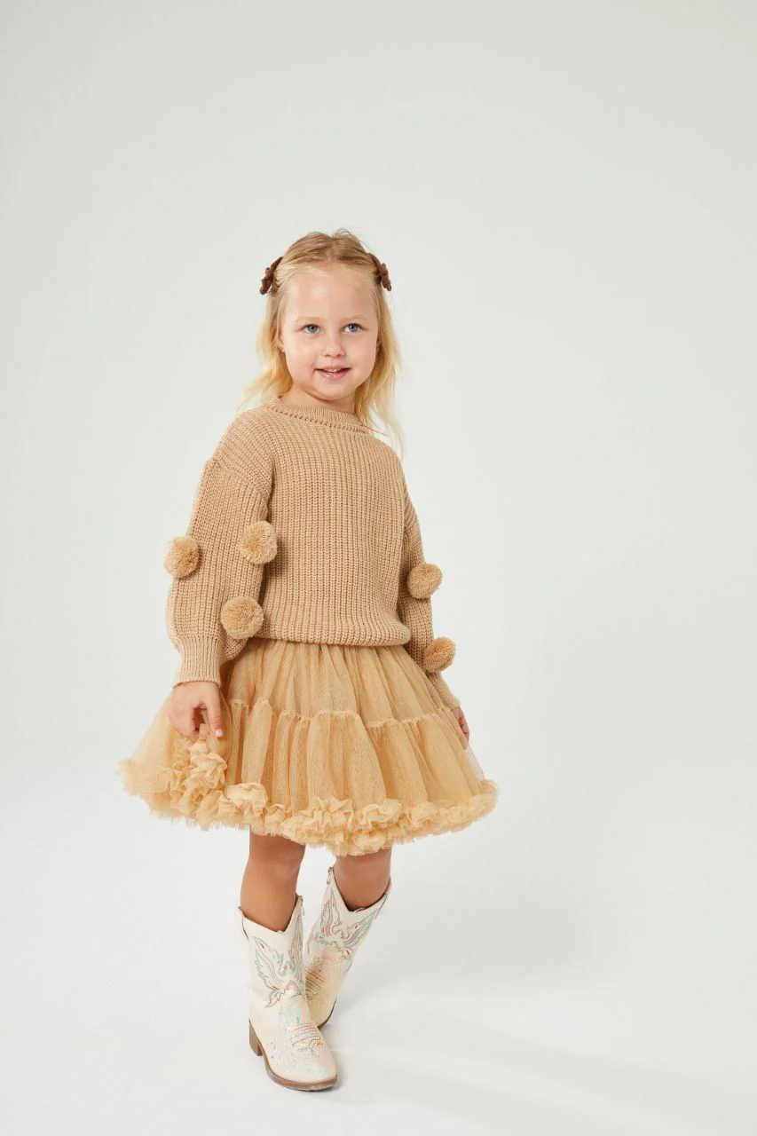 Tütü Etek-Kazak Takım / Açıkkahve 