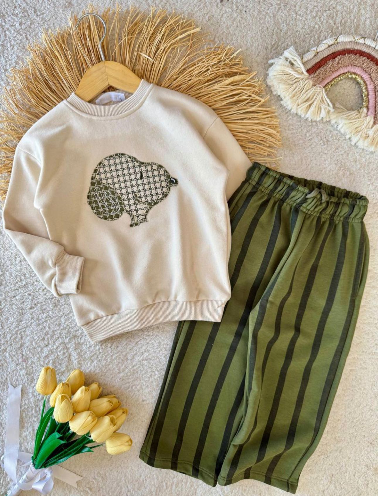 Snoopy Yeşil Çizgili Eşofman Takımı