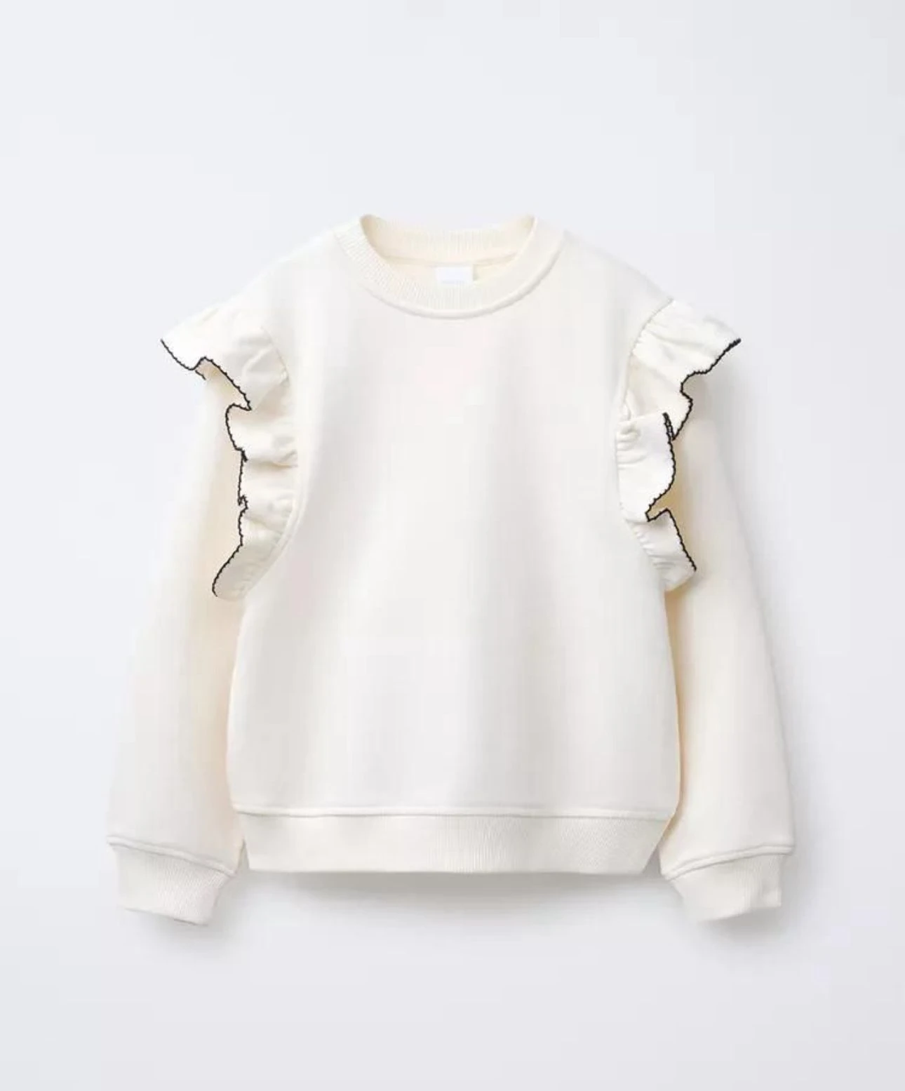 Kol Detay Beyaz Sweat
