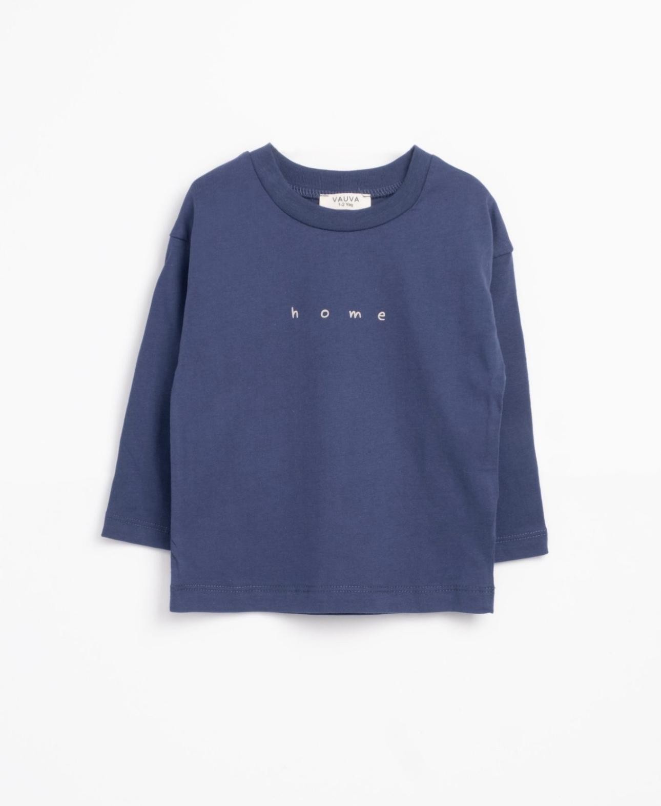 Sloganlı Basic Sweat - Lacivert 