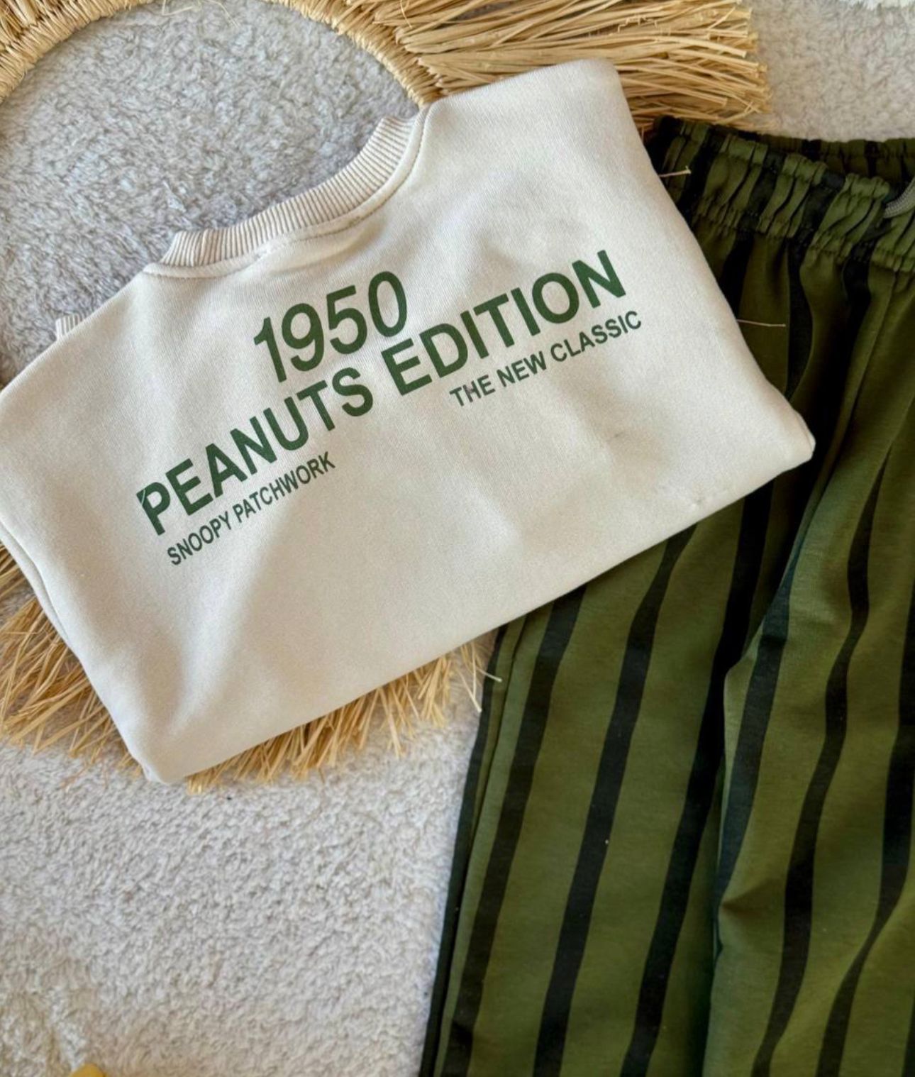 Snoopy Yeşil Çizgili Eşofman Takımı