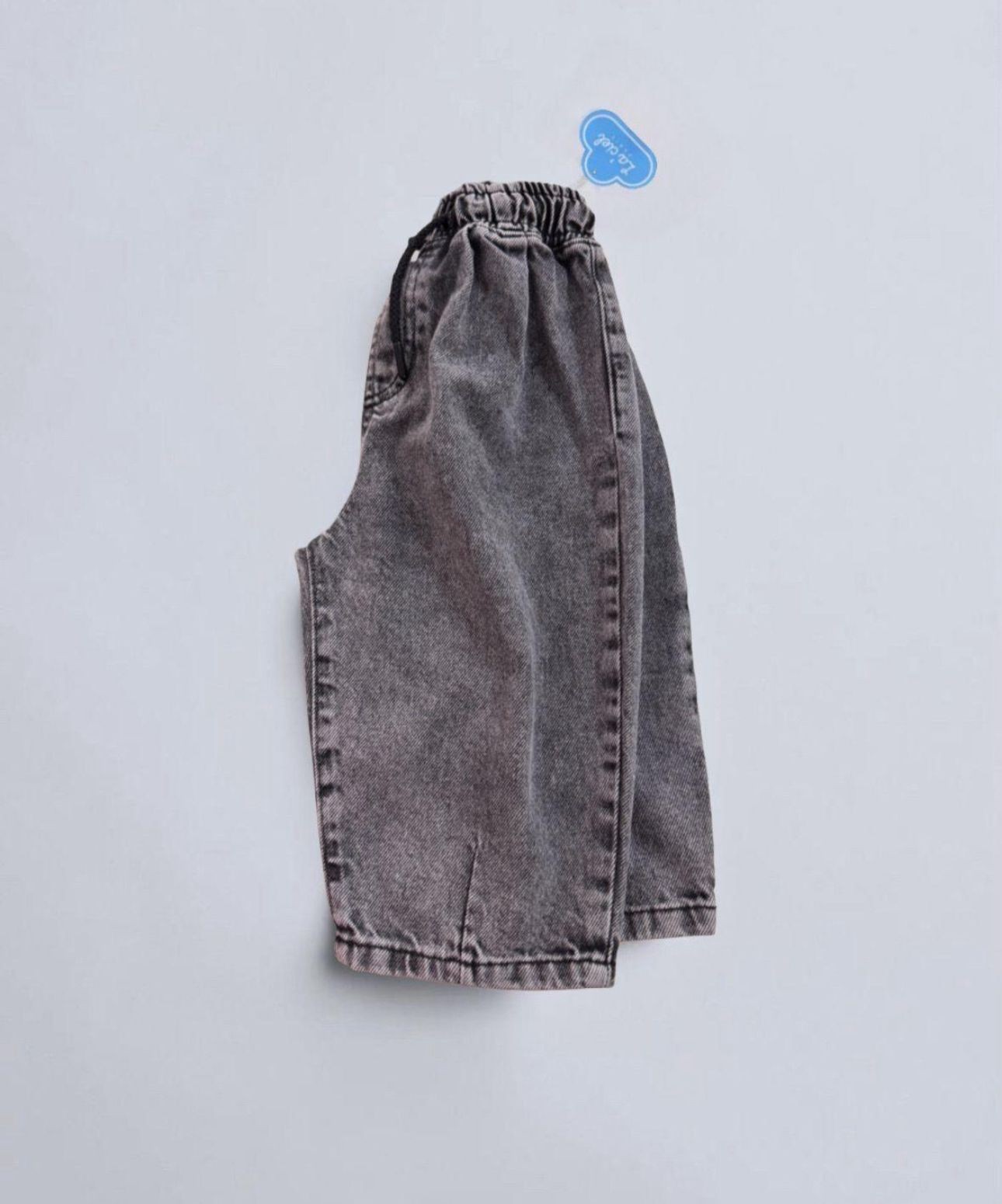 Taşlı Antrasit Baloon Jean