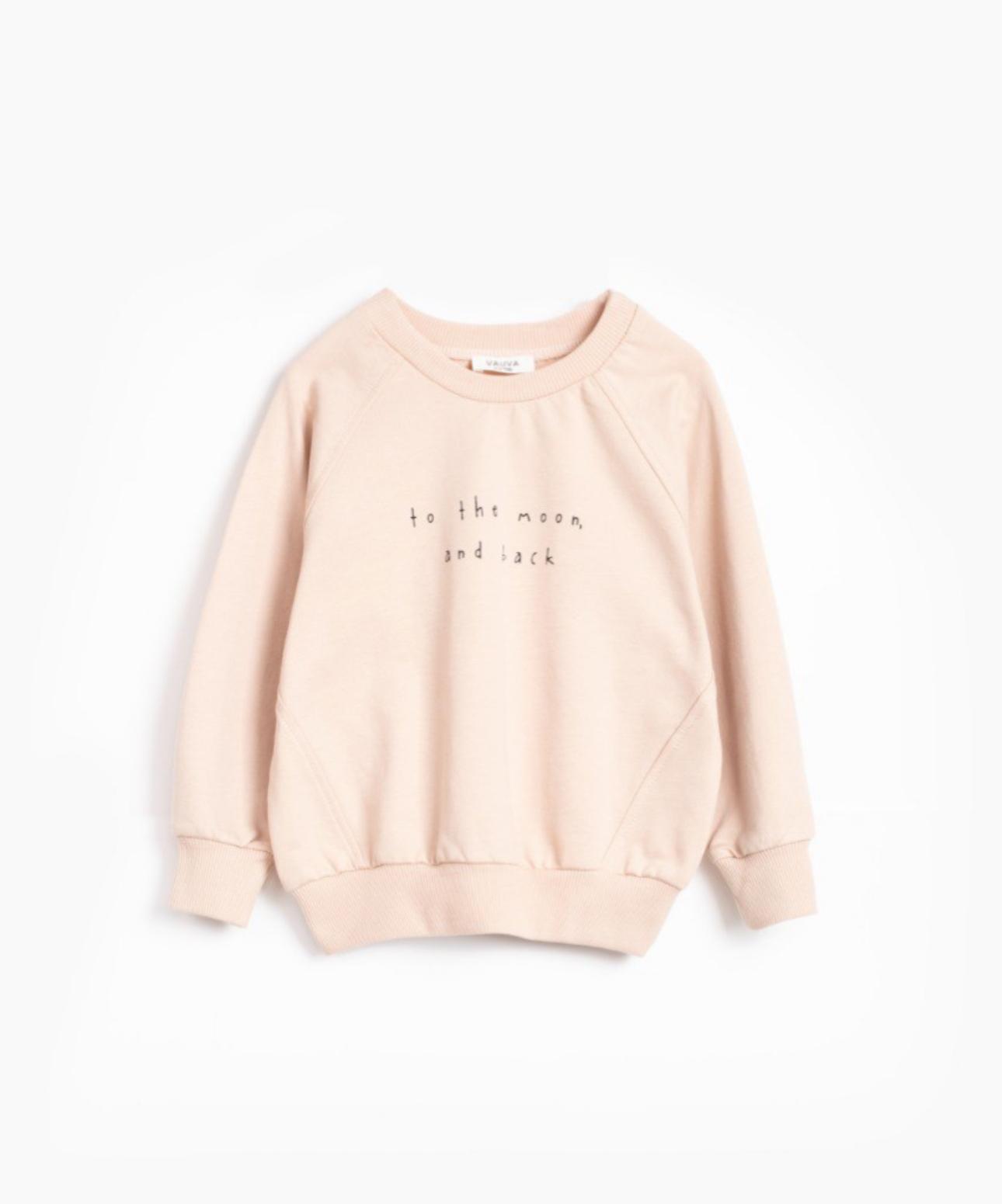 Sloganlı Basic Sweat- Açık Somon