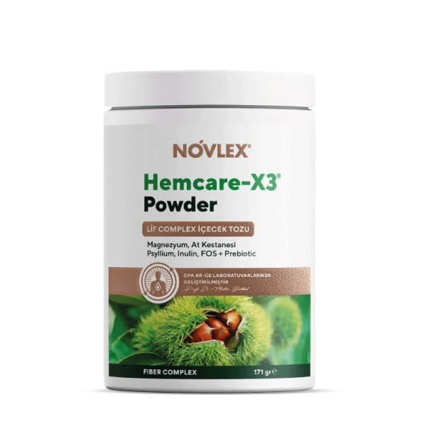Novlex Hemcare-X3, Magnezyum, Lif kompleksi ve At kestanesi Toz (Powder) İçecek 171gr
