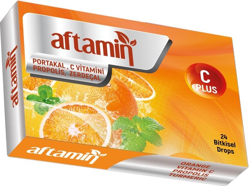 Aftamin Portakal C-Vitamini Propolis Zerdeçal Pastil 24lü