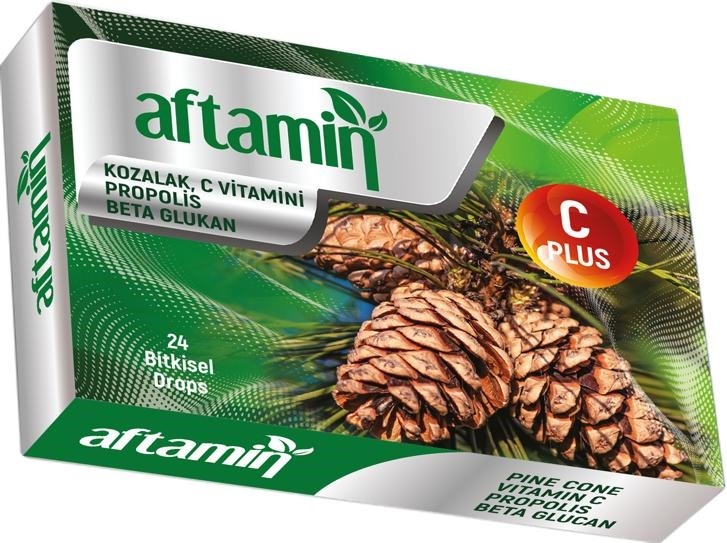 Aftamin Kozalak C-Vitamini Propolis Beta Glukan Pastil 24lü