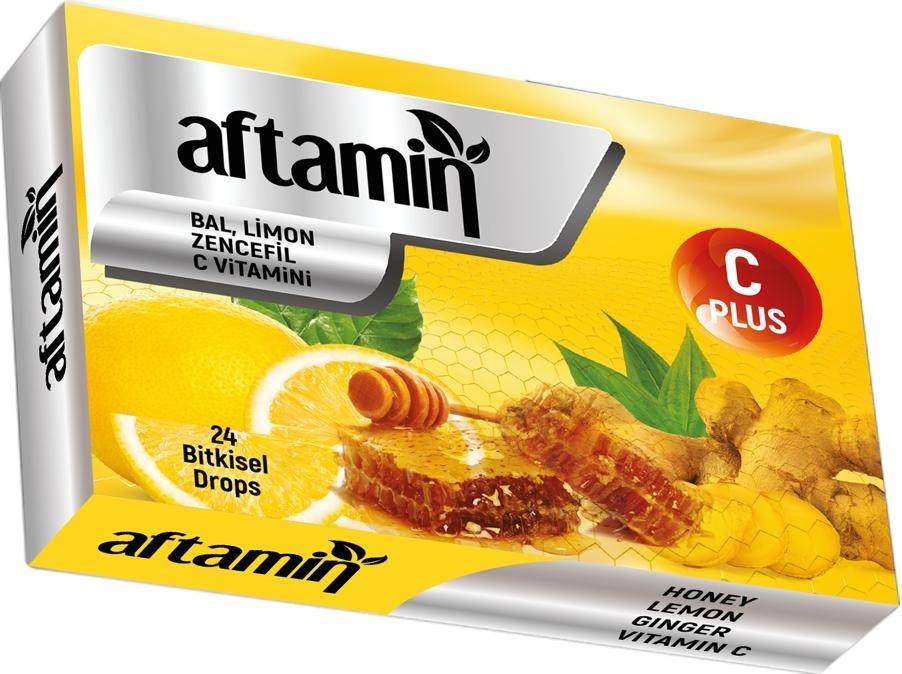 Aftamin Ballı Limon Zencefil C-Vitamini Pastil 24lü