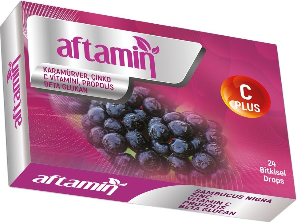 Aftamin Karamürver Çinko C-vitamini Propolis Beta Glukan Pastil 24lü