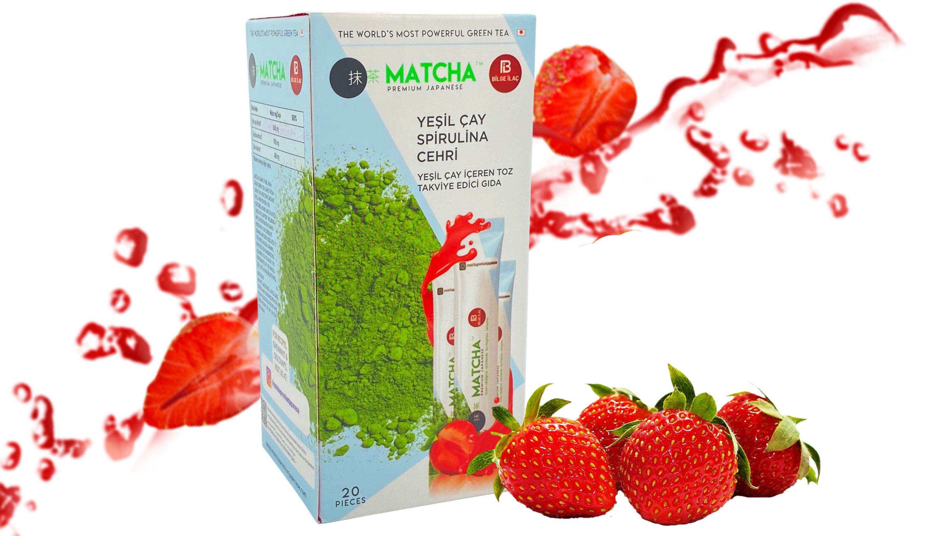 Matcha Premium Japanese  Çilek Aromalı Çay