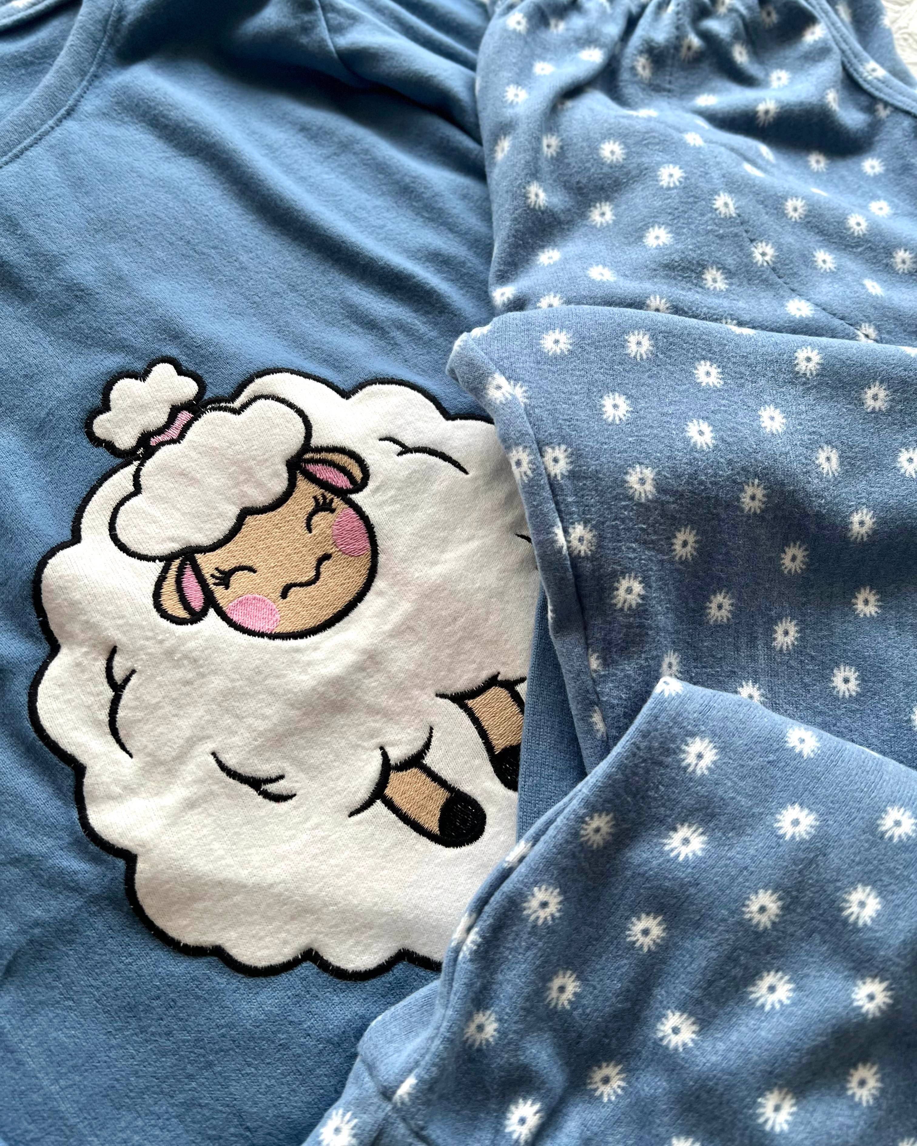 Kuzu Desen Uzun Kollu Pijama Takımı