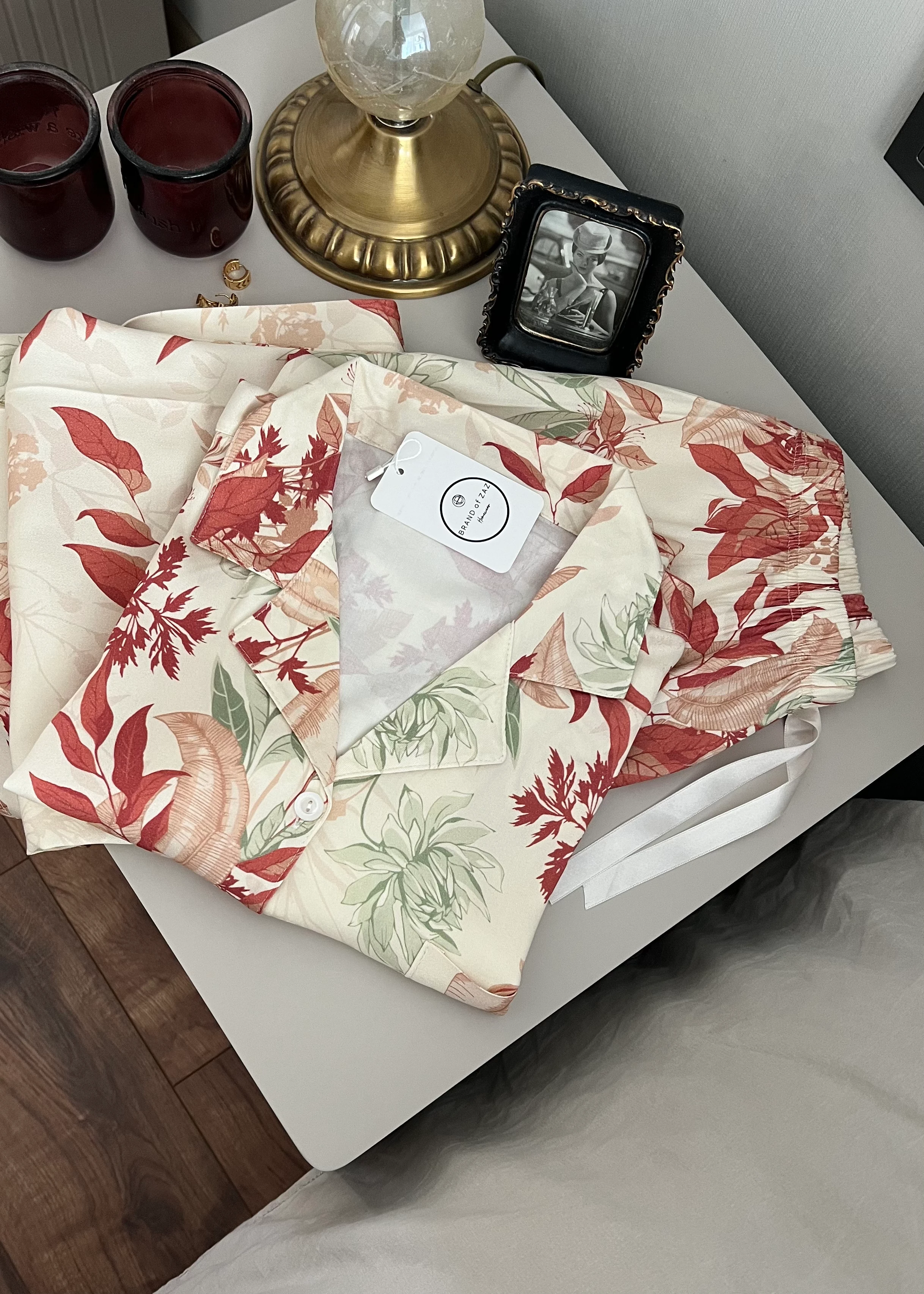 Liya Pamuk Dokuma Uzun Kollu Pijama Takımı