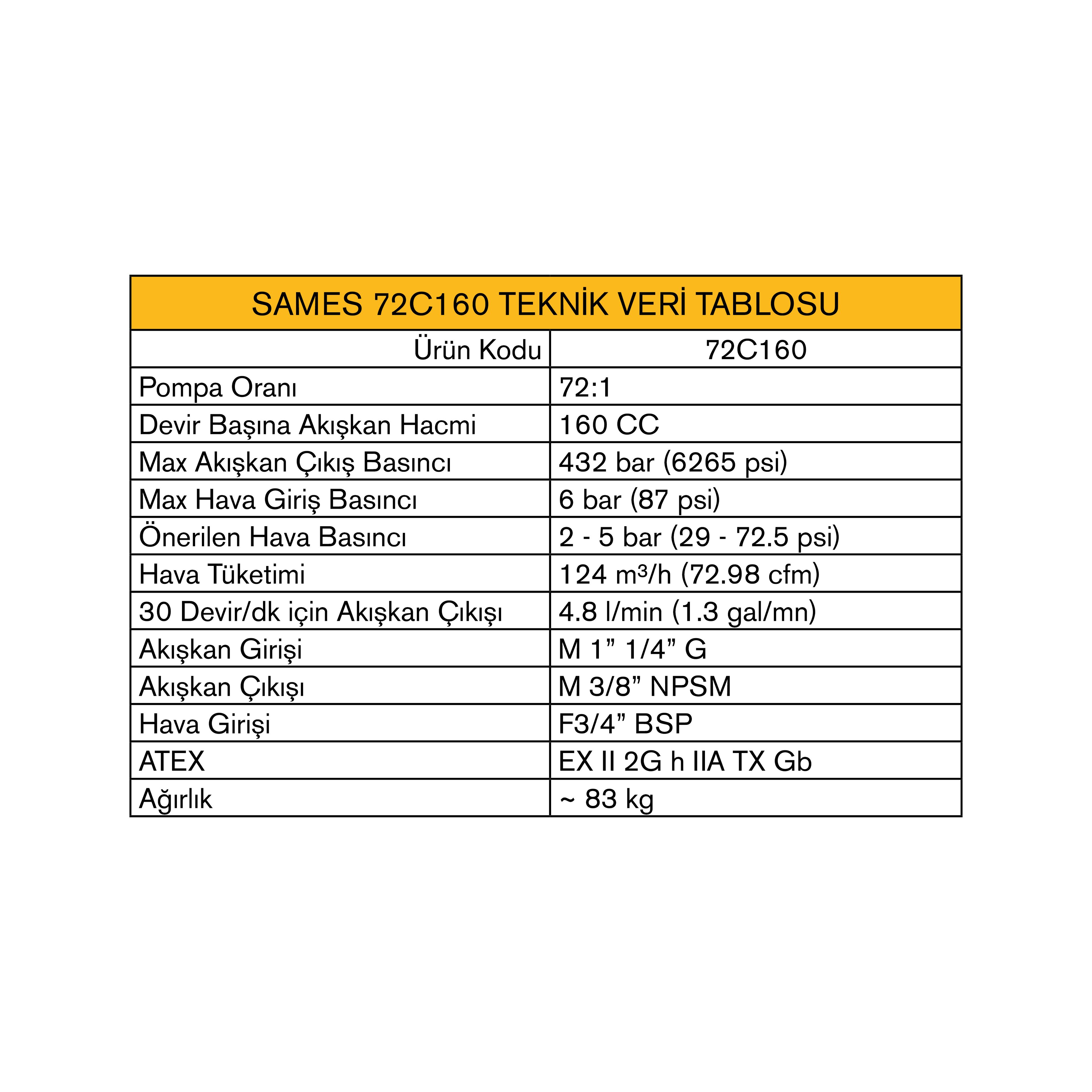 SAMES KREMLIN AZUR 72C160 AIRLESS PİSTONLU POMPA SETİ