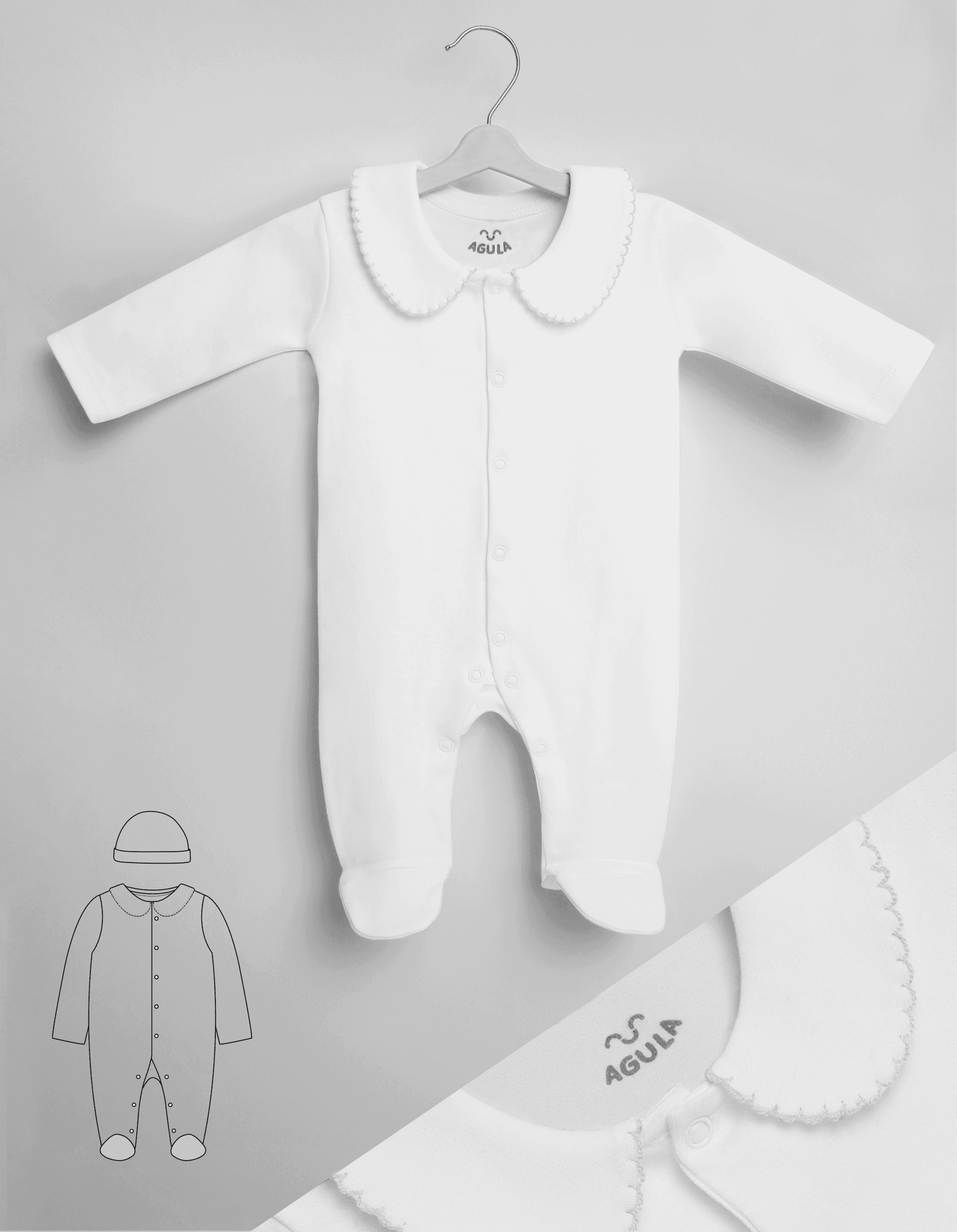 Agula Newborn Baby Collar Blue Detailed 10-Piece Hospital Discharge Set