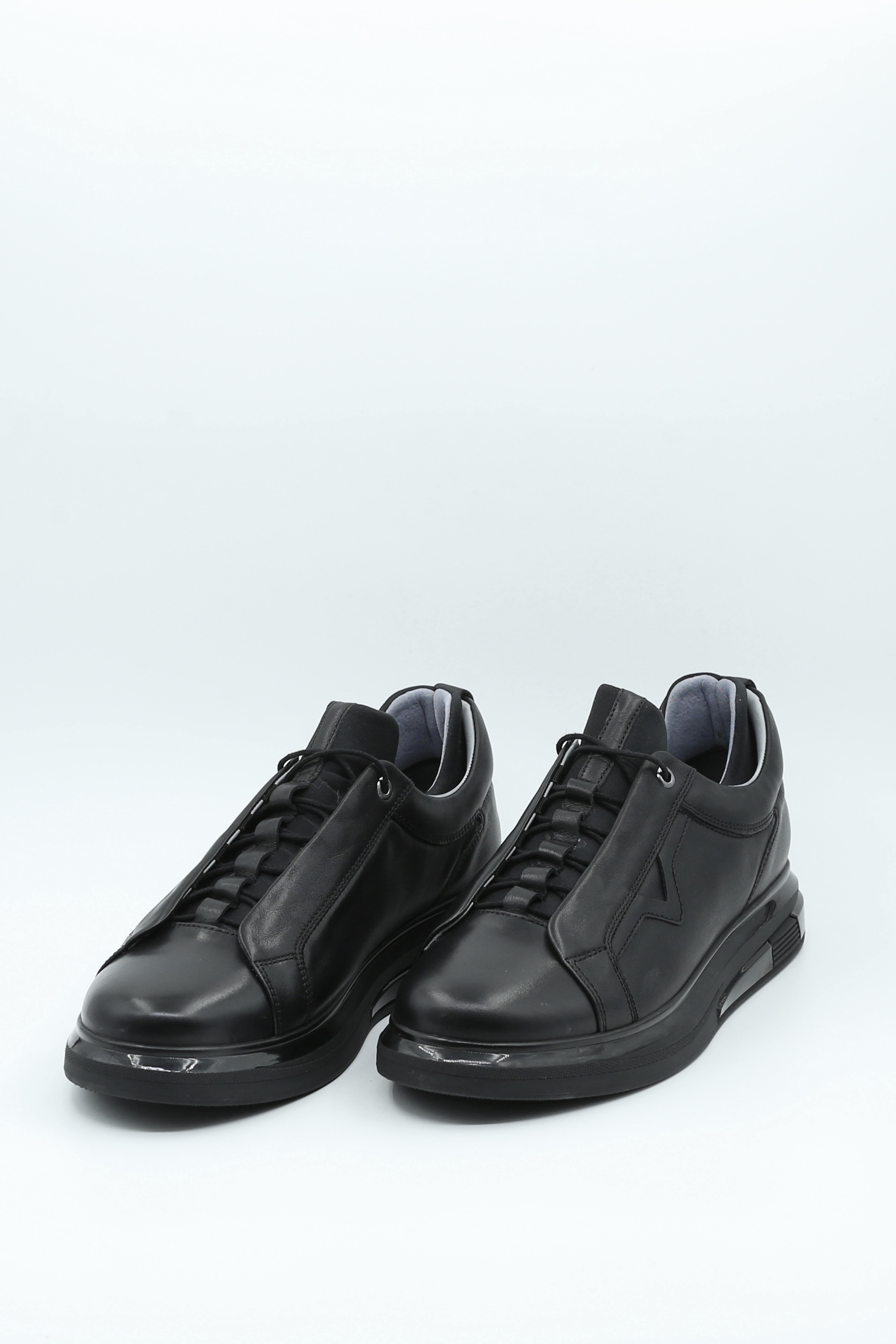 TANNERY+ Siyah Kast Tasarım Çoraplı İç Dış Hakiki Deri Premium Casual Ayakkabı