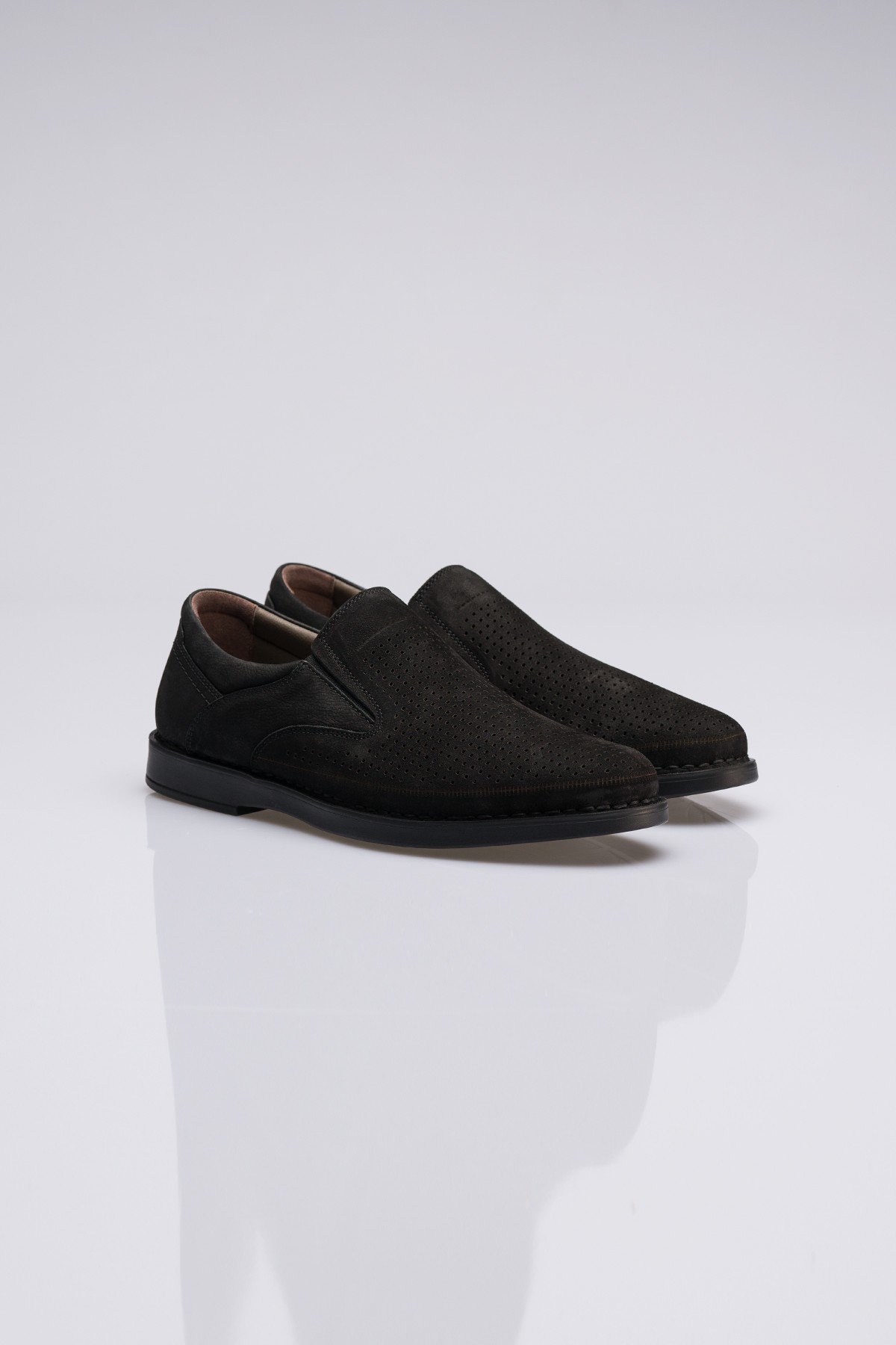LLZİT Siyah Hakiki Deri Süet Klasik Erkek Ayakkabı