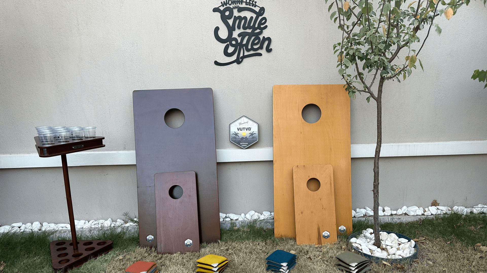 Cornhole Oyun Seti 2'li - Koyu Renk Mini Boy