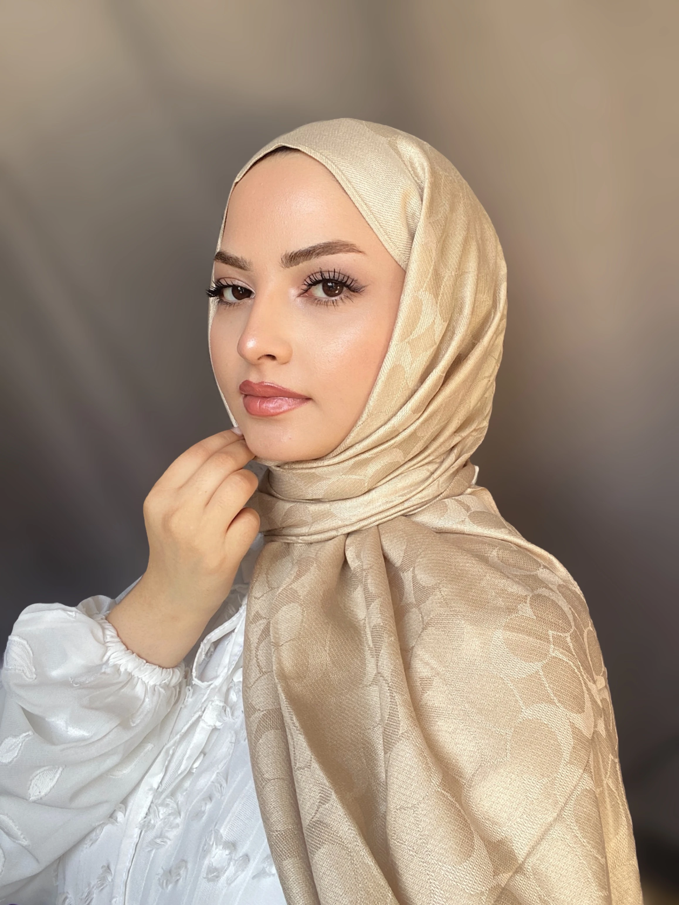 C DESEN KAŞMİR İPEK ŞAL - gold