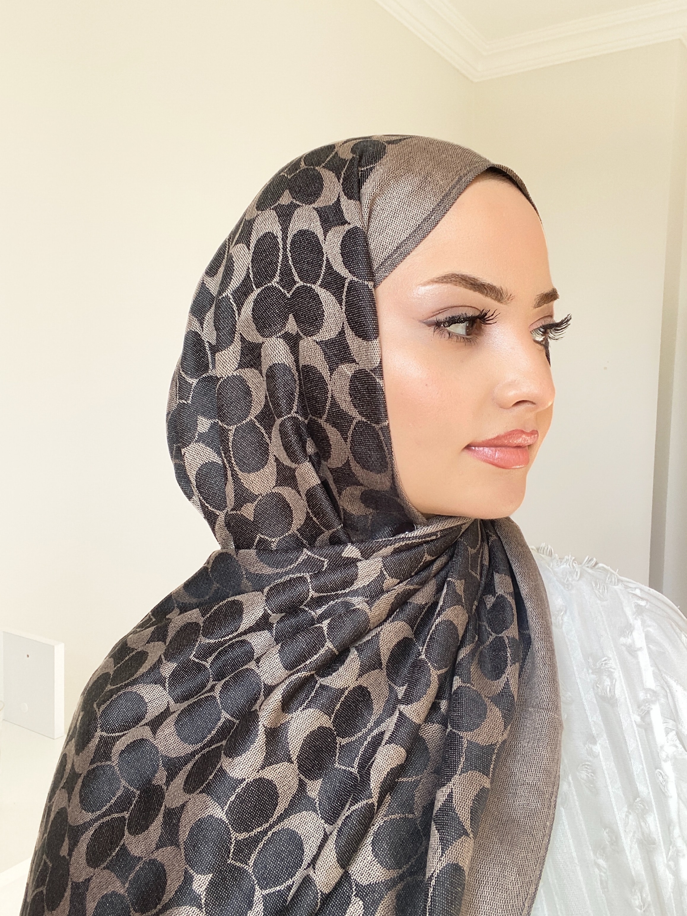 C DESEN KAŞMİR İPEK ŞAL - koyuvizon