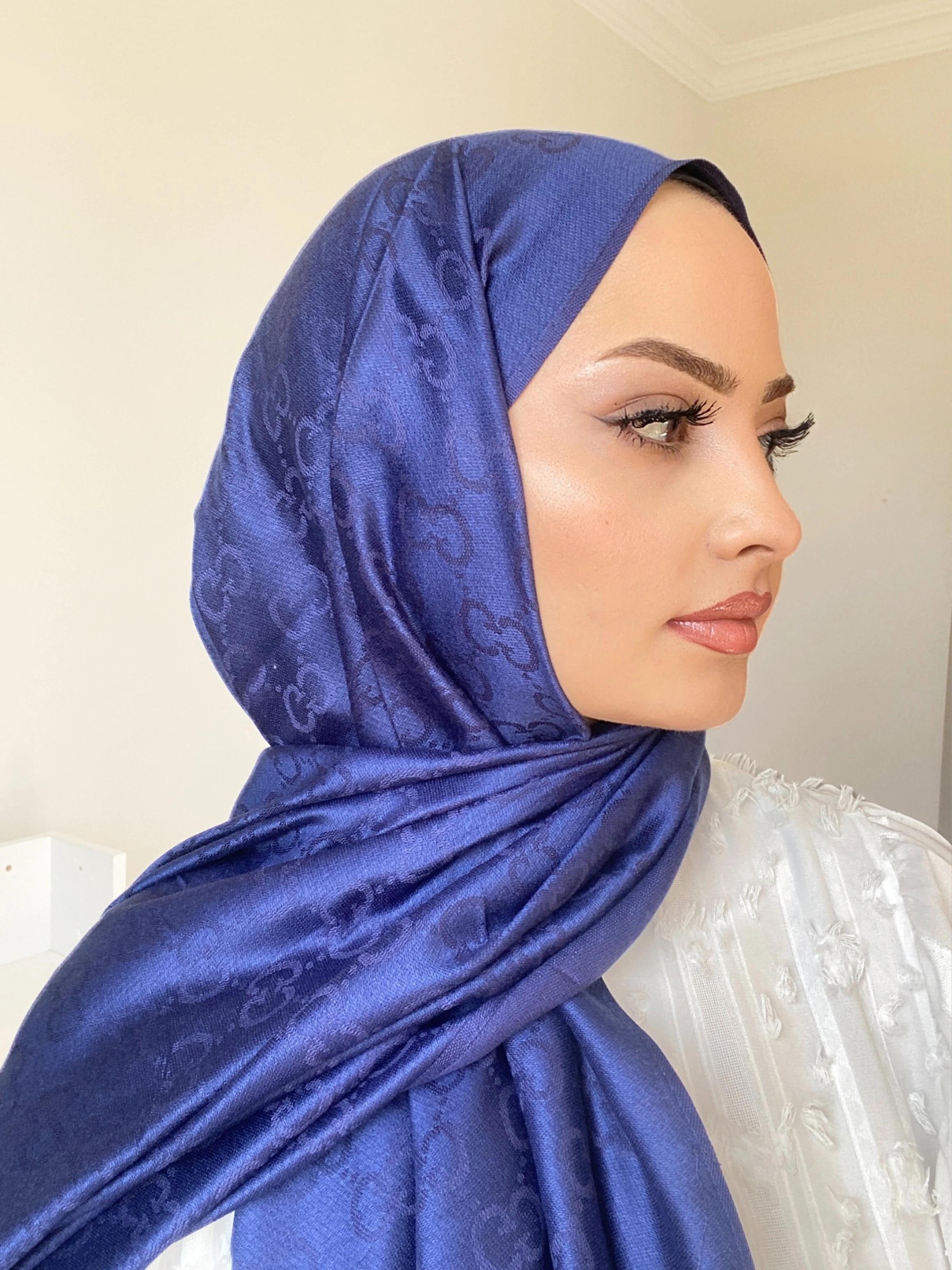 G DESEN KAŞMİR İPEK ŞAL - Lacivert