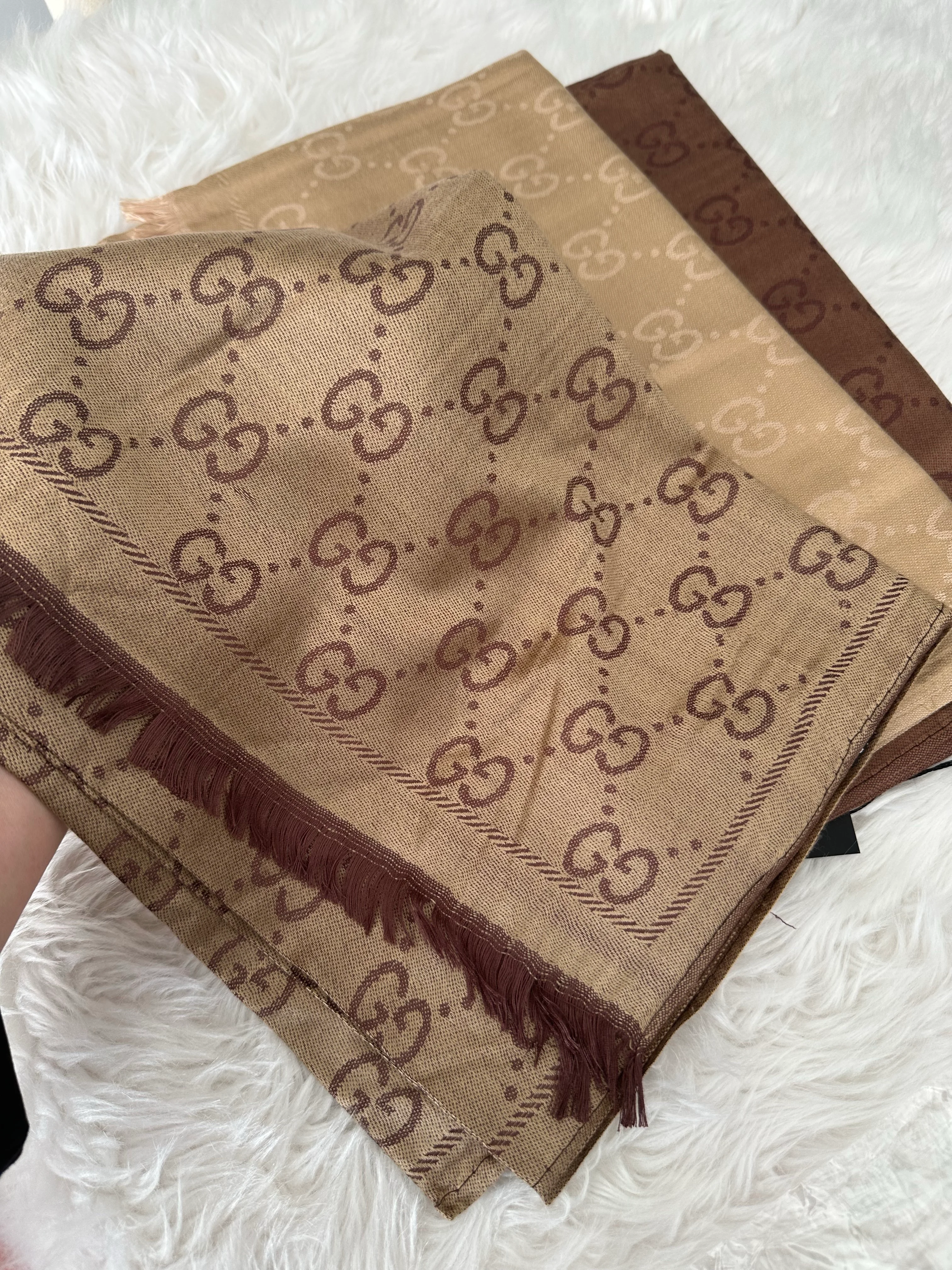 G DESEN KAŞMİR İPEK ŞAL - Mocha