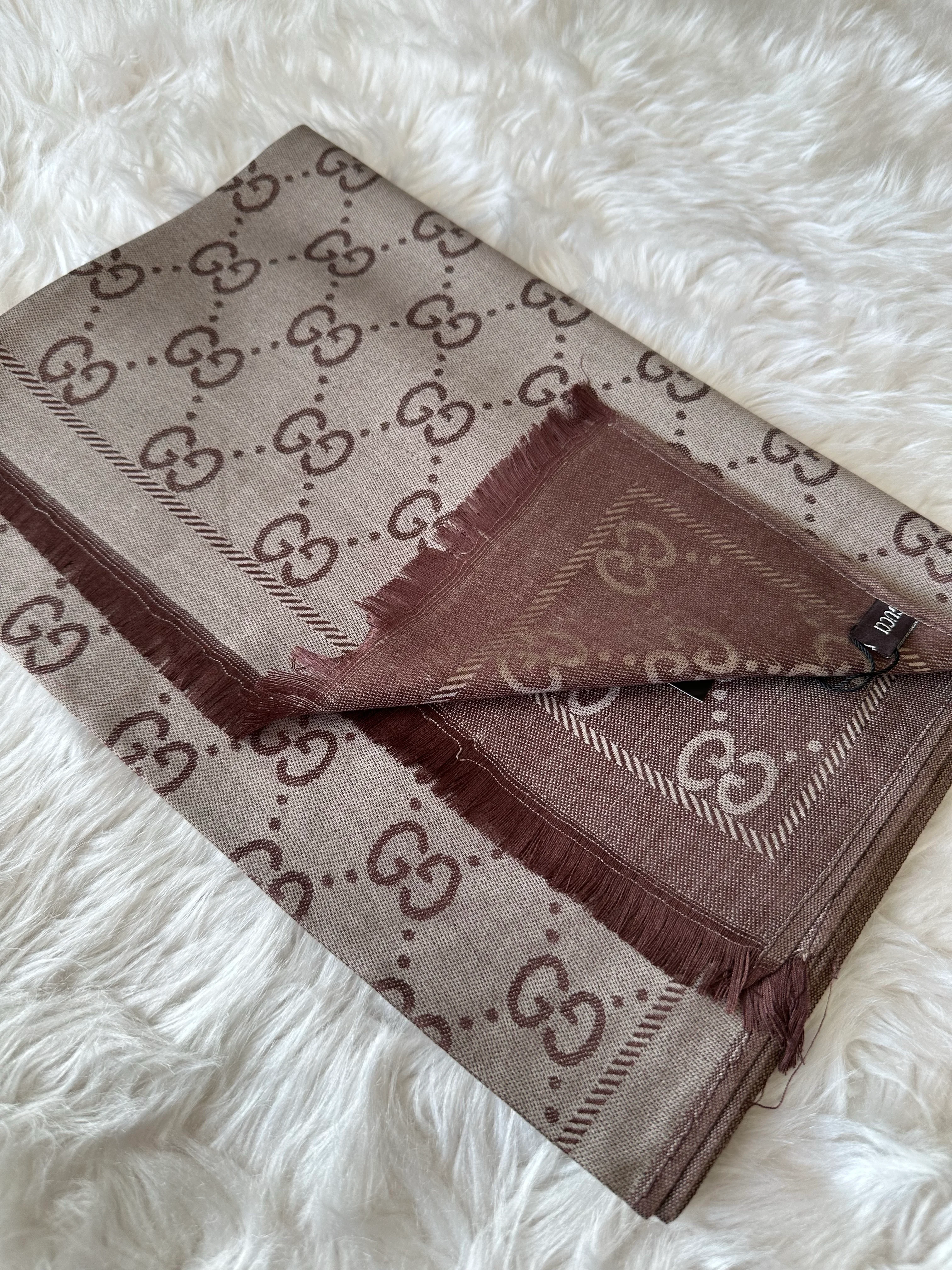 G DESEN KAŞMİR İPEK ŞAL - sütlükahve