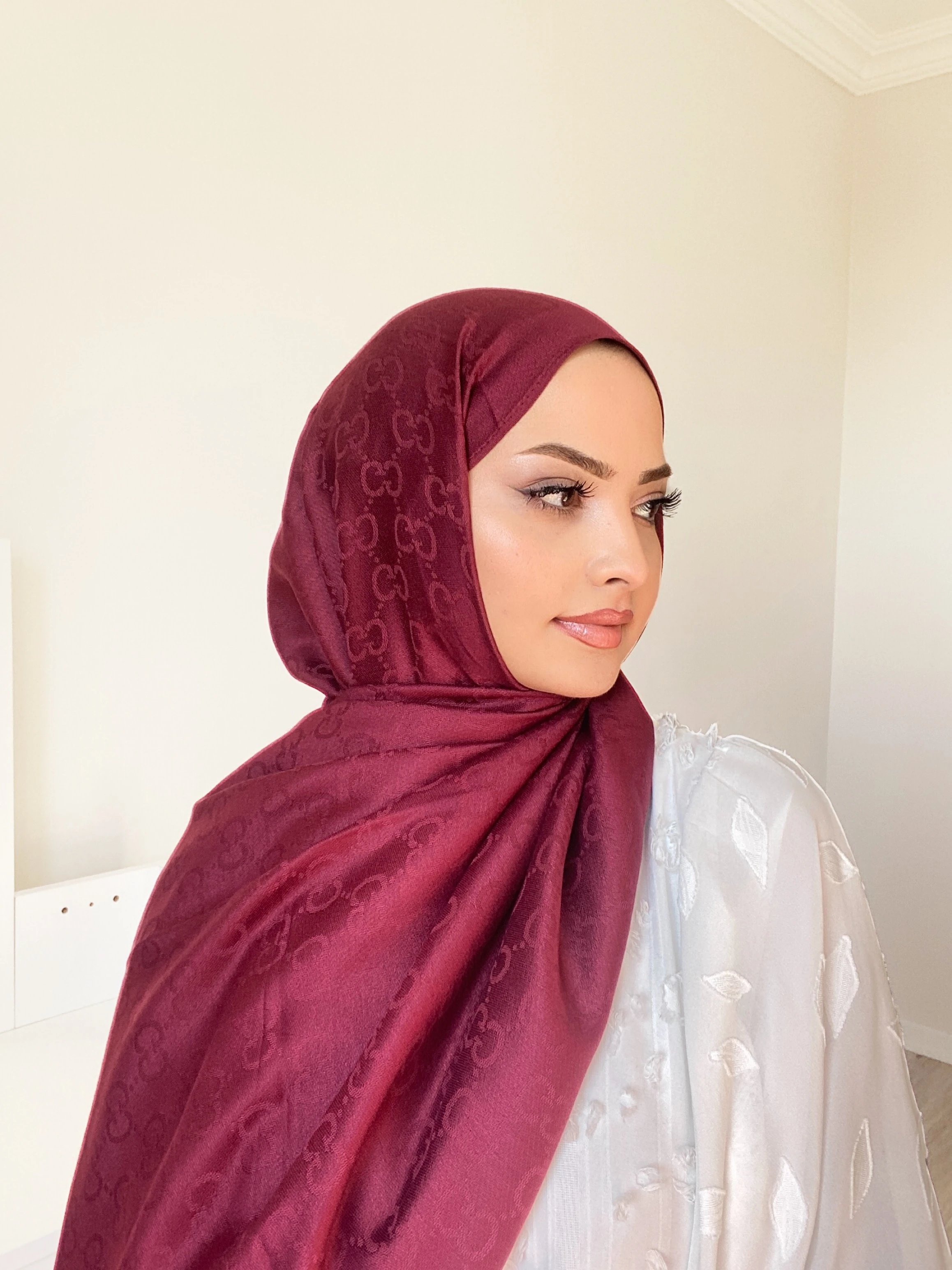 G DESEN KAŞMİR İPEK ŞAL - Bordo