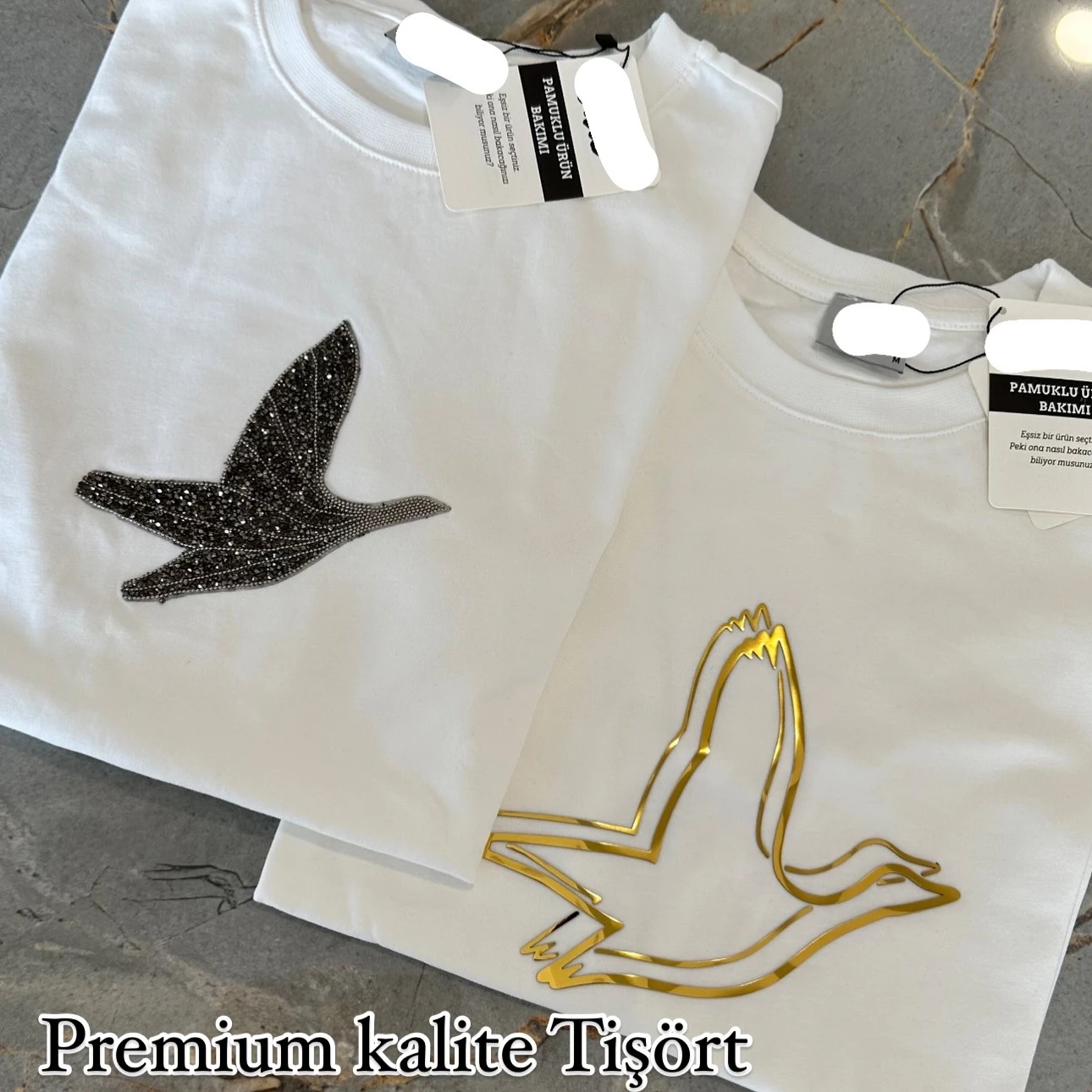 Premium Pamuk Taş İşlemeli Tişört