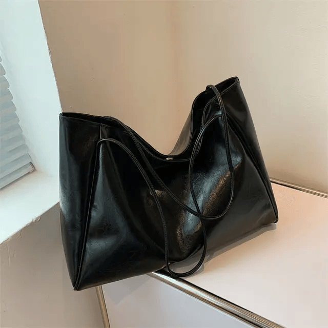 Vintage Kadın Salaş Model Vintage Shopper El ve Omuz Çantası - Siyah