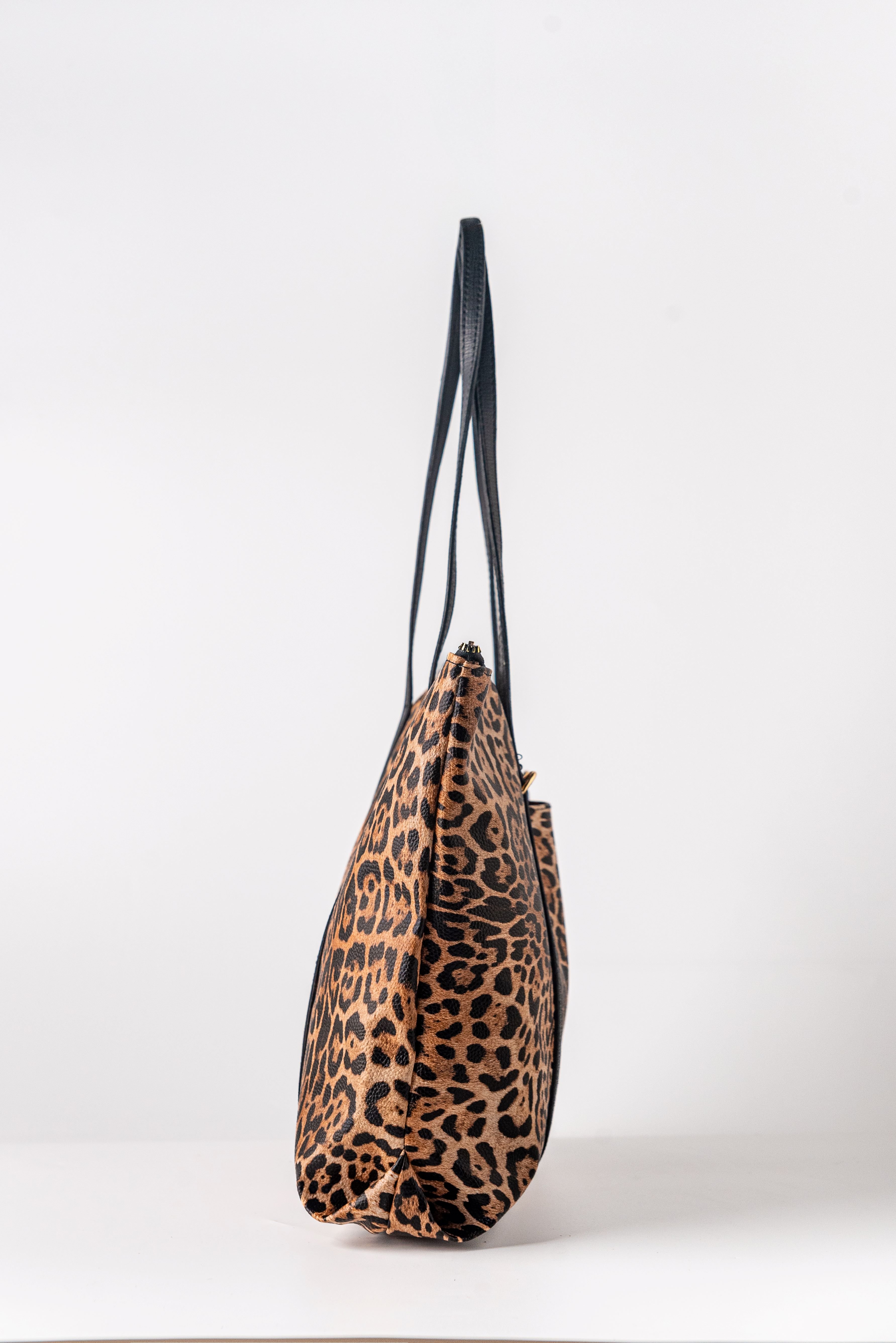 Pablo Kadın Siyah Naylon Shopper Çanta - leopar