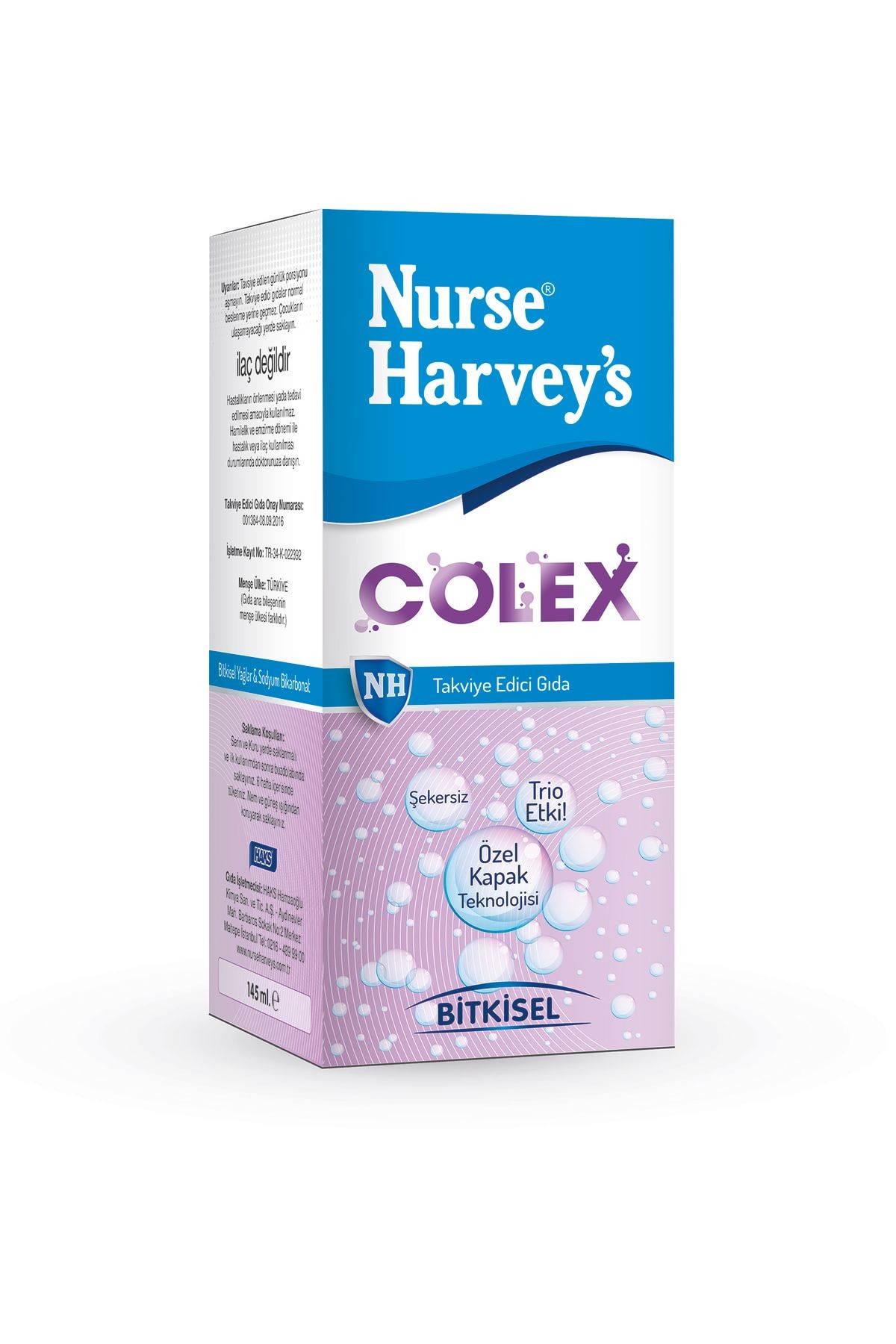 Nurse Harveys Colex Gaz Giderici 145 ml Bitkisel Şurup