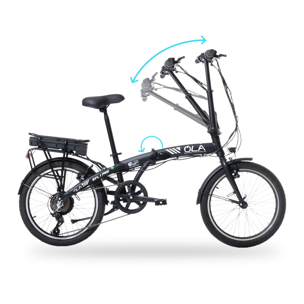 OLA Electrolight EFL1 PRO Elektrikli Siyah Elektrikli Katlanabilir Bisiklet 20”