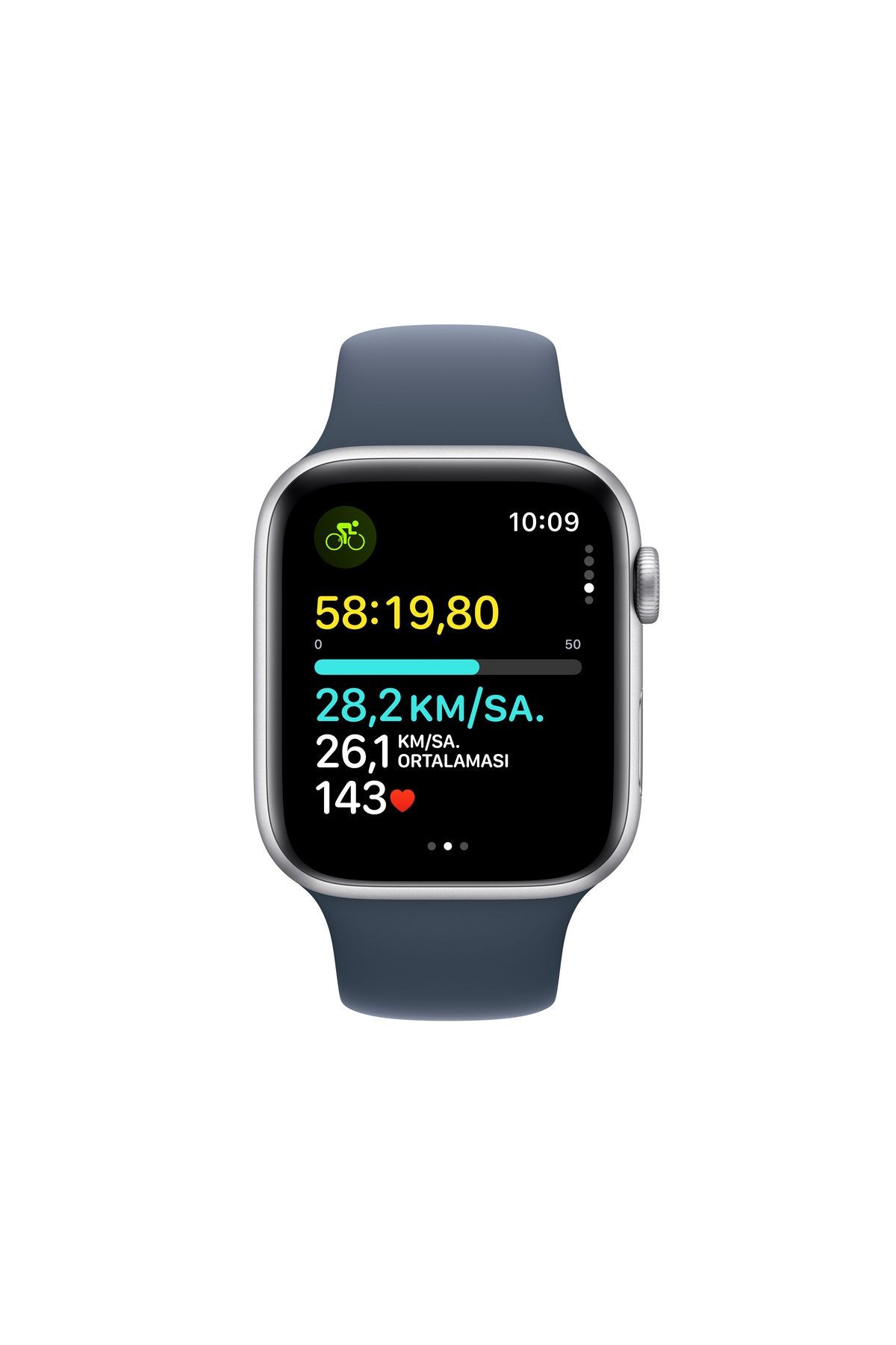 Apple Watch SE (Gen 2) MREETU/A Akıllı Saat M/L 44 mm Silver Al S Blue SB GPS