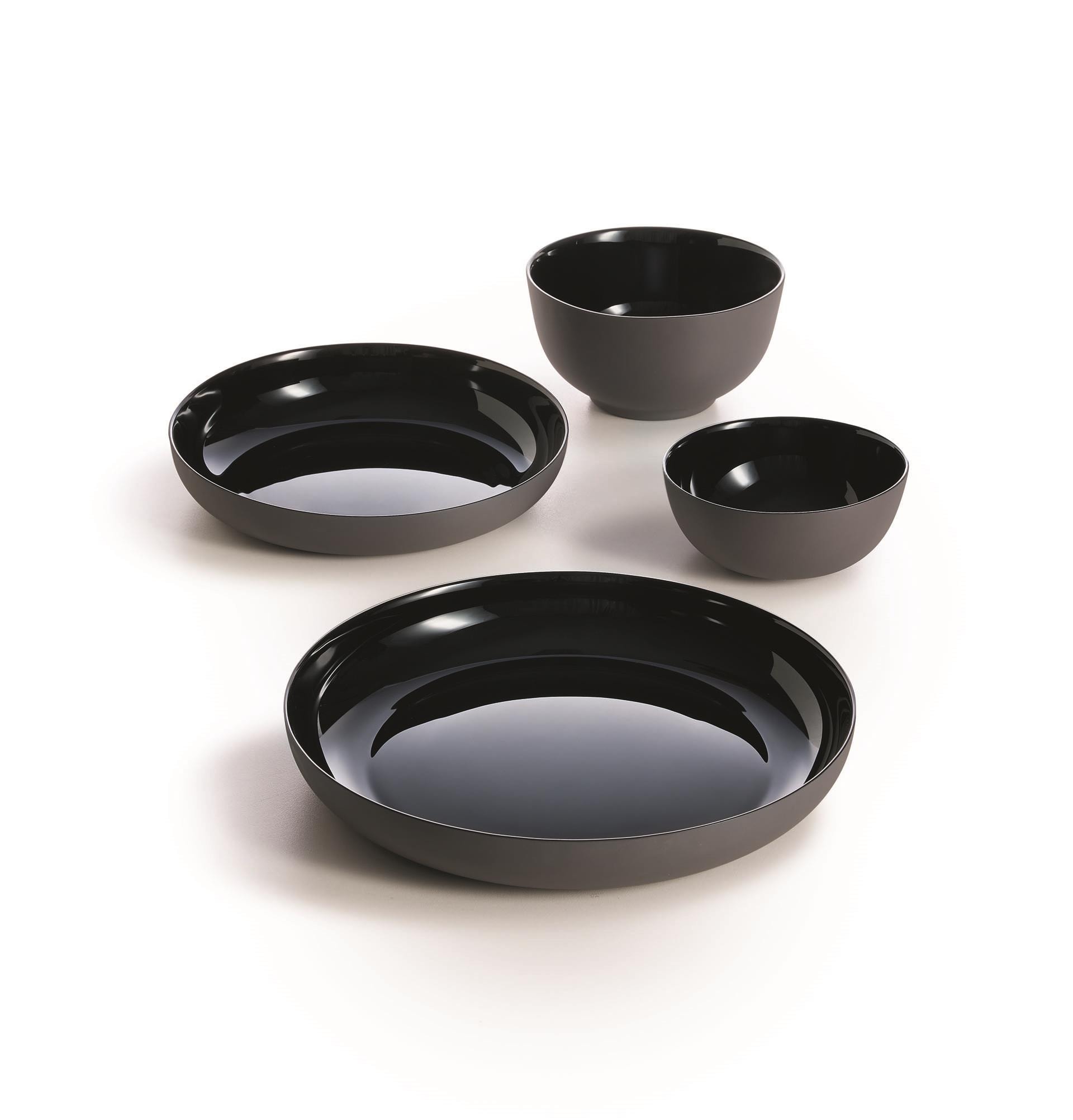Luminarc Temperli Siyah & Gri Servis Tabağı 25 CM Vicky 6'lı Set