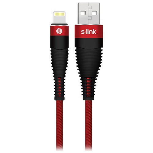 S-Link Swapp Sw-C685 1.2 Mt 3A Lightning Şarj Kab losu - Kırmızı