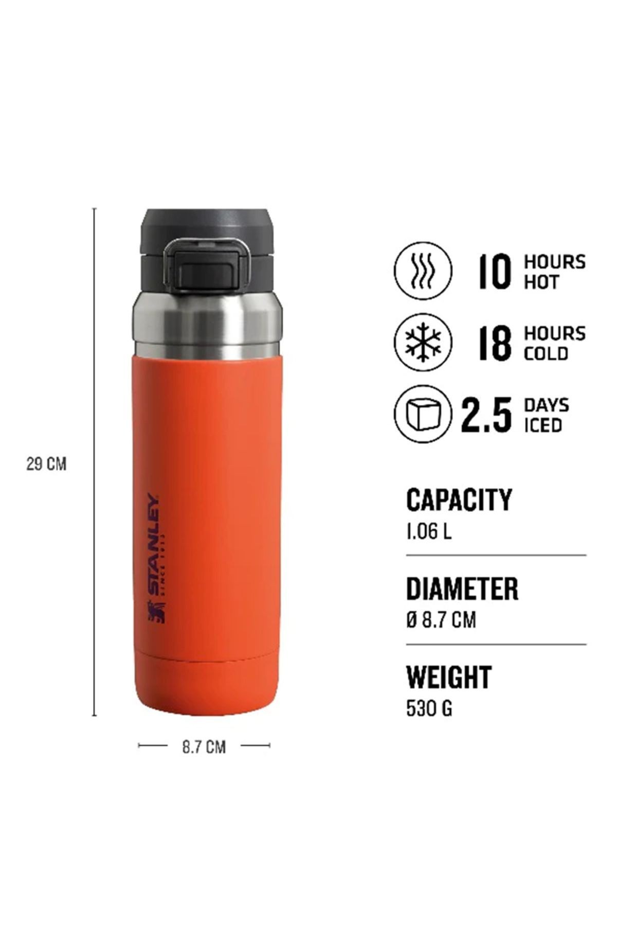 Stanley The Quick Flip Paslanmaz Çelik Termos 1.06 LT Turuncu