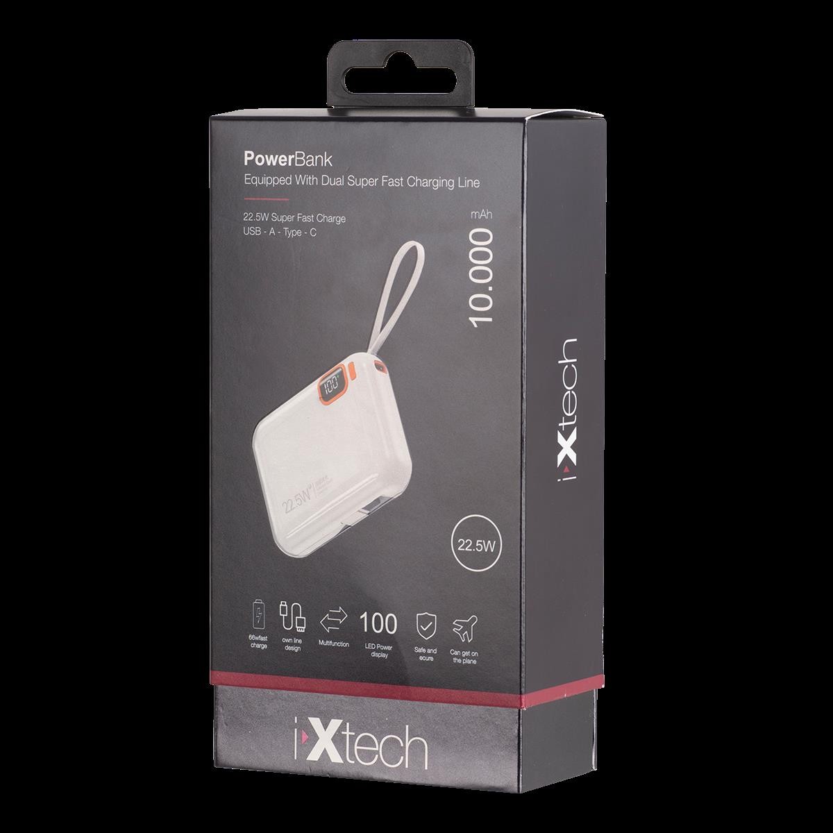 İxtech 10.000 mAh Powerbank 22.5W Beyaz IX-PB024