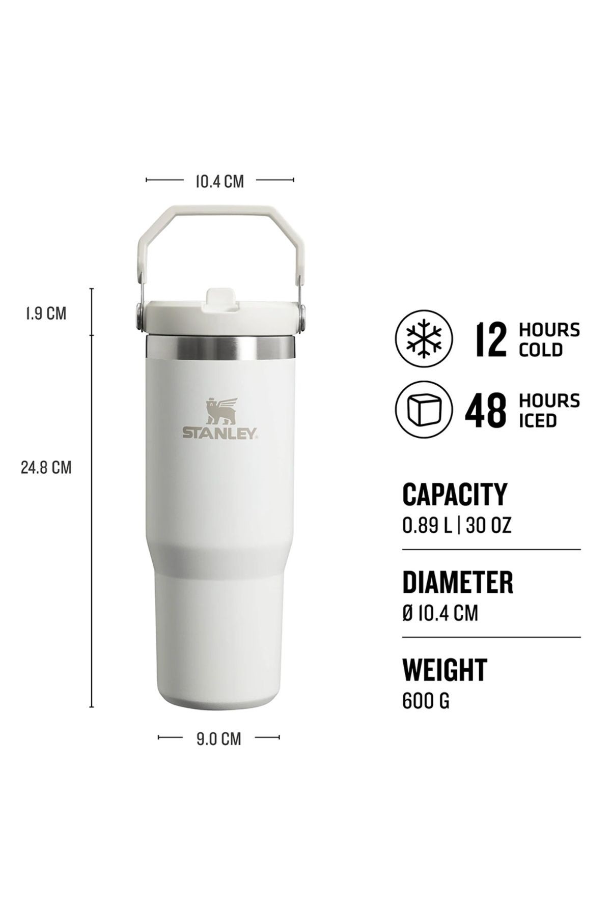 Stanley The Iceflow Flip Straw Tumbler Pipetli  Termos Frost 30 OZ - 0.88L