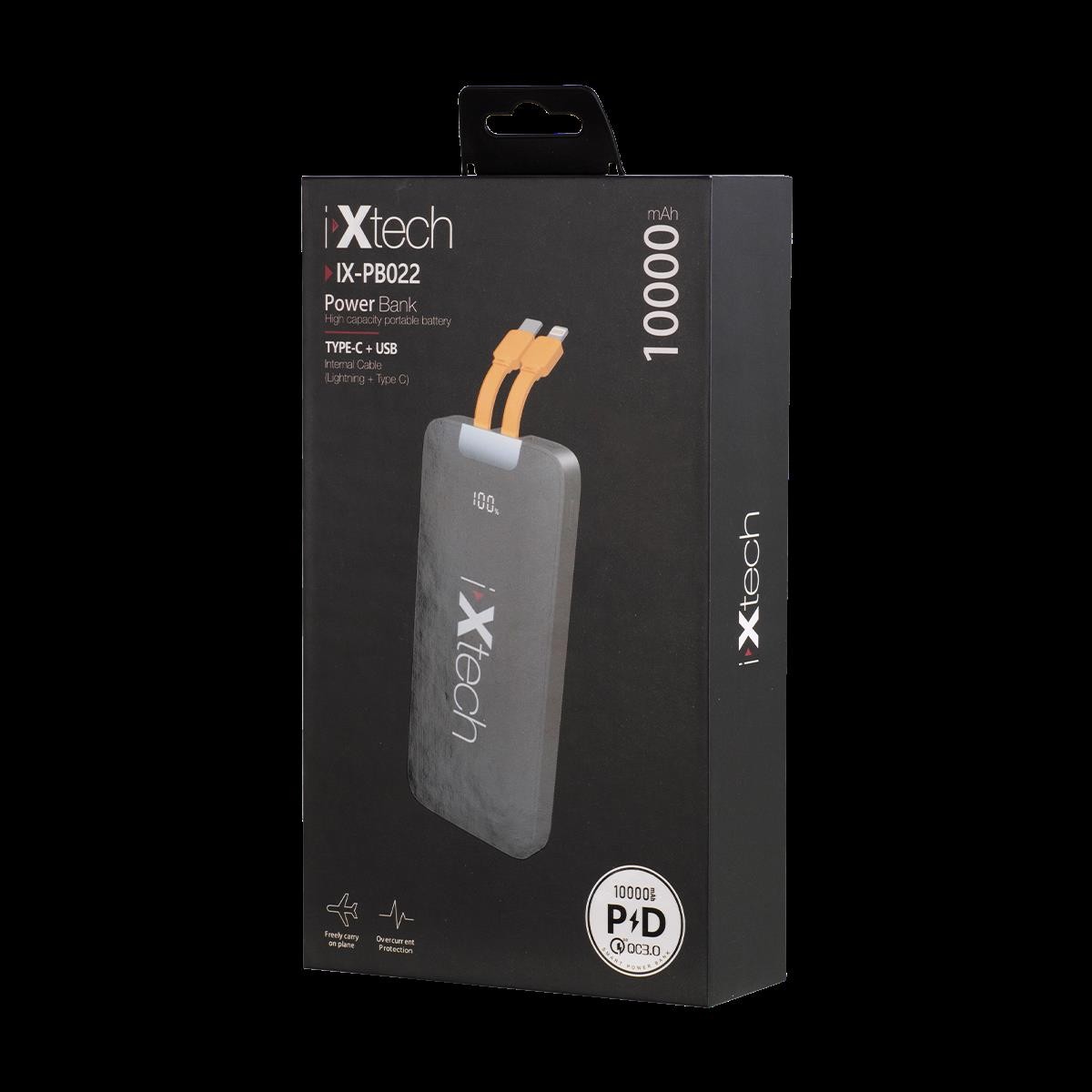 İxtech 10.000 mAh Powerbank 22.5W Siyah IX-PB022