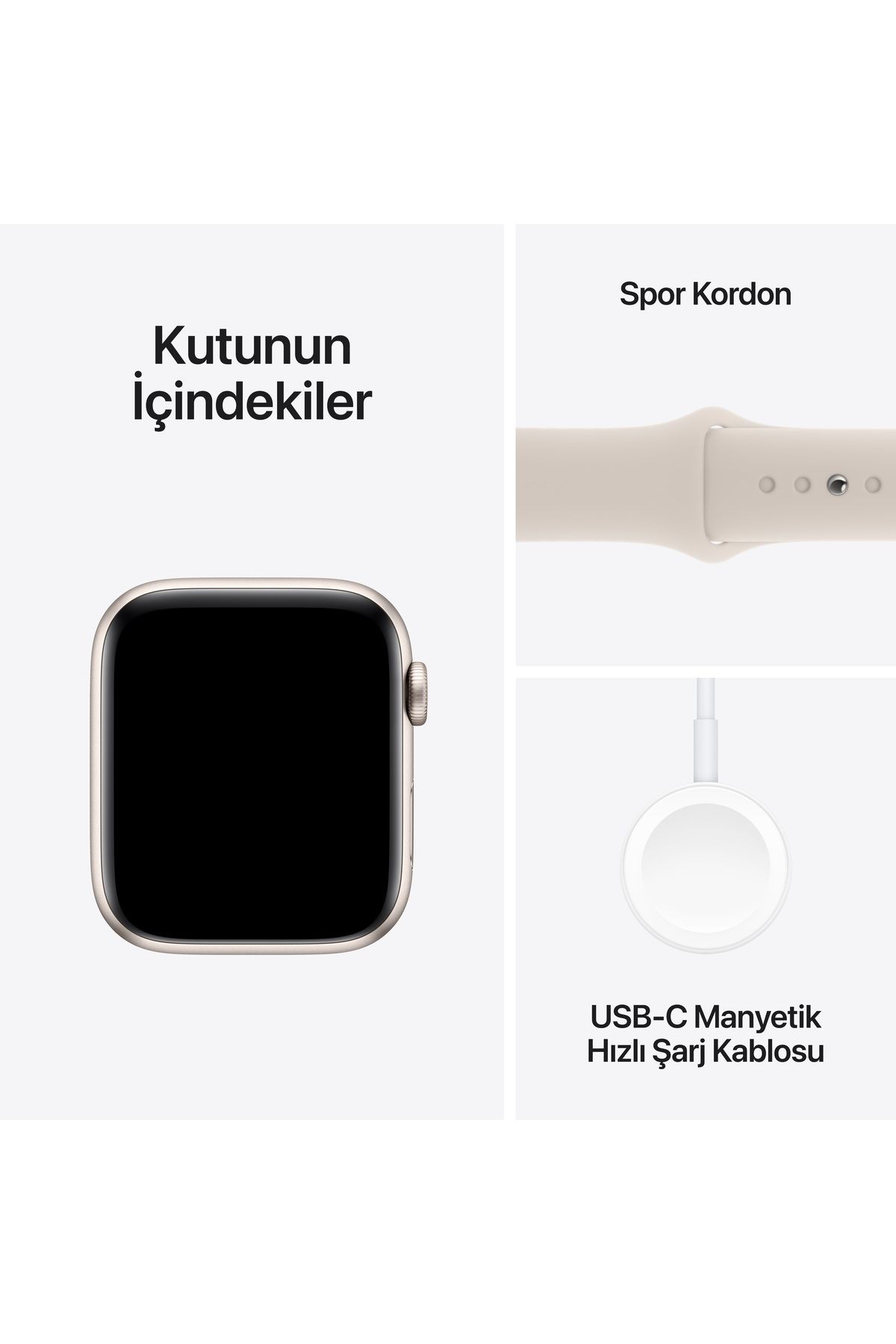 Apple Watch SE (Gen 2) MRE43TU/A Akıllı Saat S/M 44 mm Starlight Al Star SB GPS