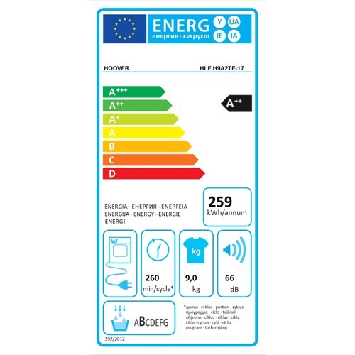 Hoover HLEH9A2TE-17 9 Kg Wi-Fi + Bluetooth Bağlantılı Isı Pompalı Kurutma Makinesi