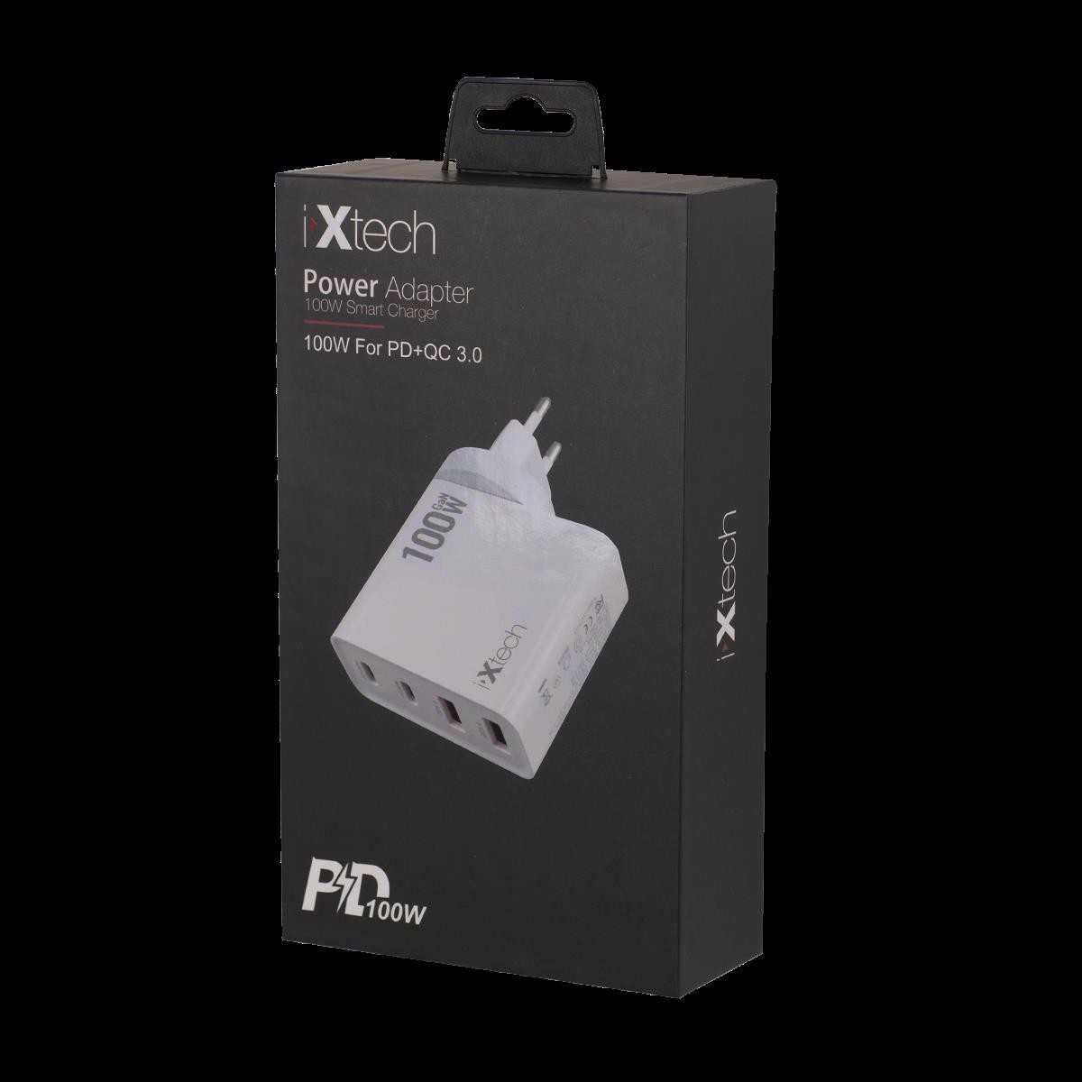 İxtech 100W PD+QC 3.0 Süper Hızlı Portatif Başlıklı Adaptör