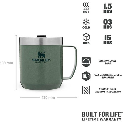 Stanley Klasik Paslanmaz Çelik Termos Bardak 0.35  Lt Yeşil