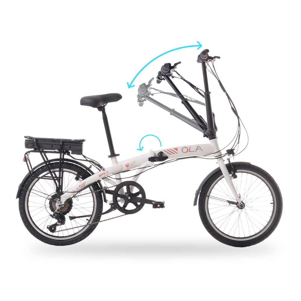 OLA Electrolight EFL1 Elektrikli Beyaz Elektrikli Katlanabilir Bisiklet 20”