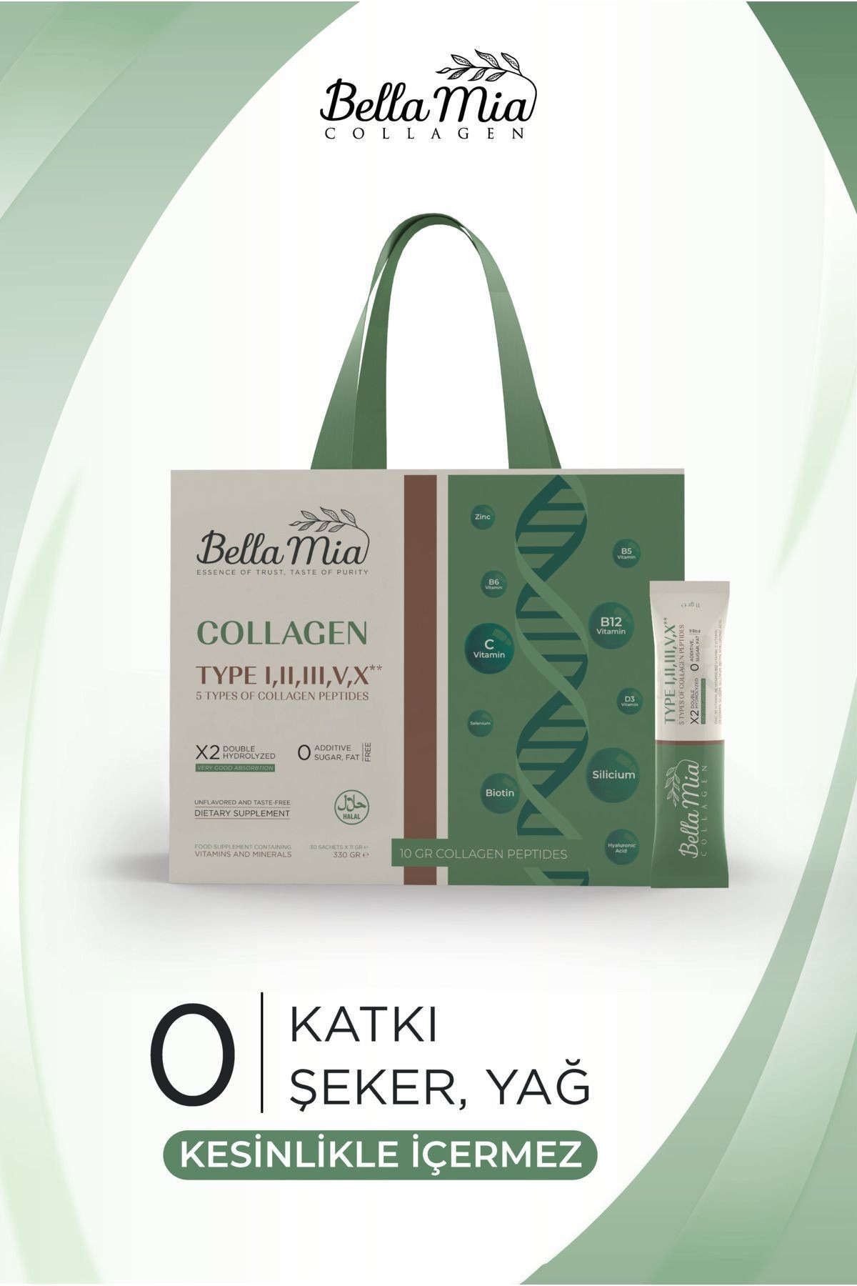 Bella Mia Collagen Hidrolize Kollajen, Vitaminler Vitaminler ve Mineraller İçeren Takviye Edici Gıda