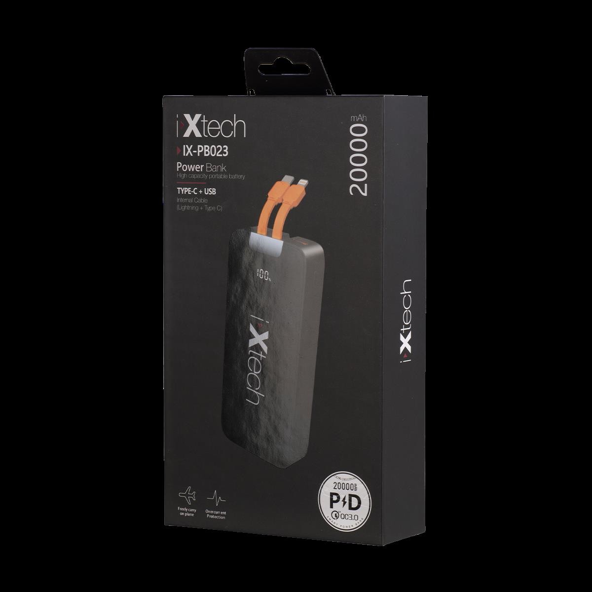 İxtech 20.000 mAh Powerbank 22.5W Siyah IX-PB023