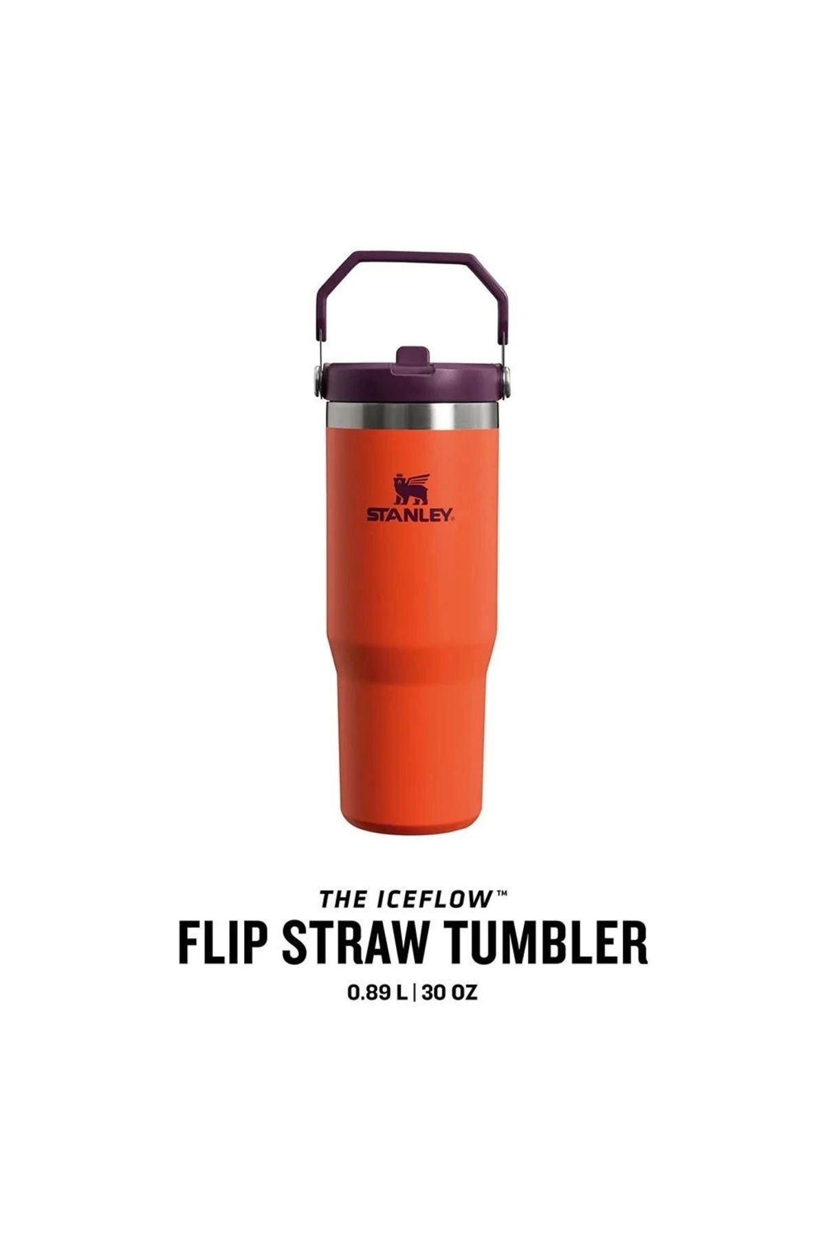 Stanley The Iceflow Flip Straw Tumbler Pipetli  Termos Tigerlily 30 OZ - 0.88L