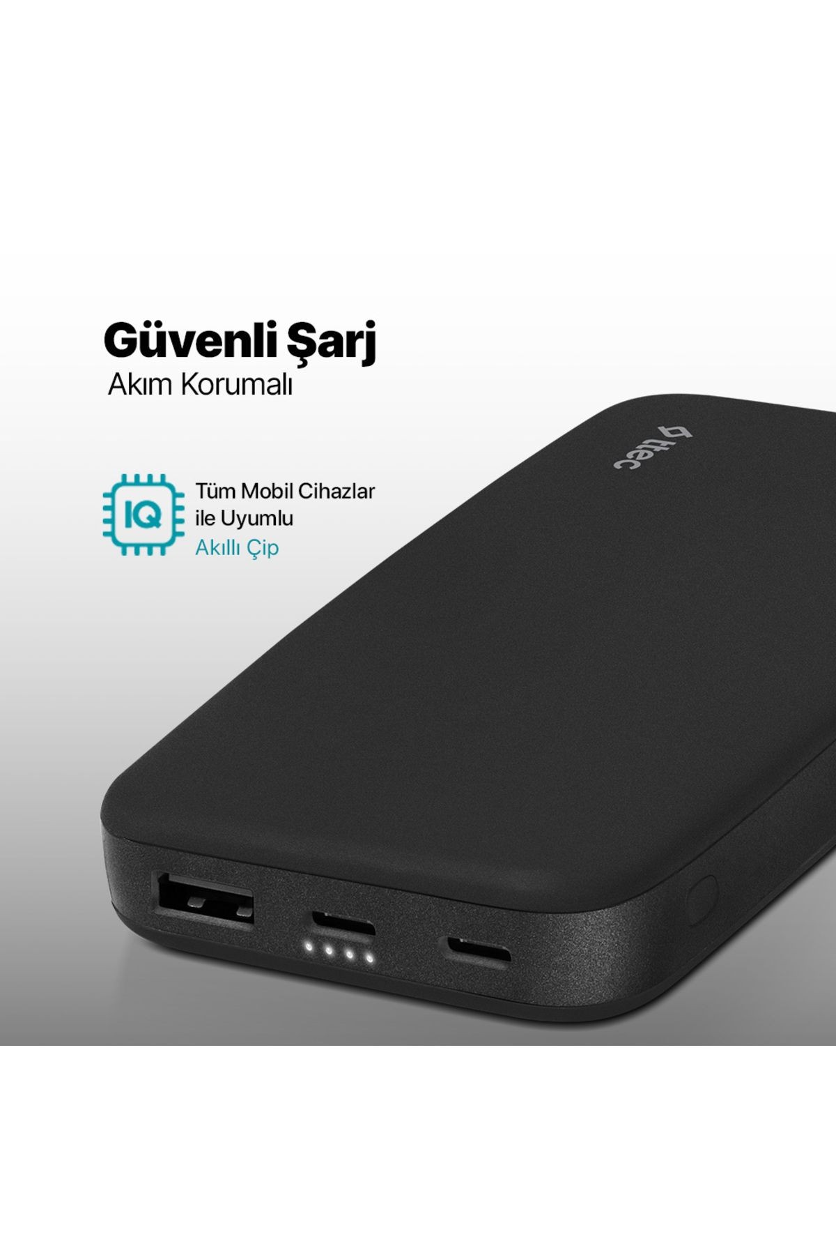 TTEC ChargeUp 10.000mAh 15W Taşınabilir Şarj Cihaz Taşınabilir Şarj Cihazı/ Powerbank Siyah