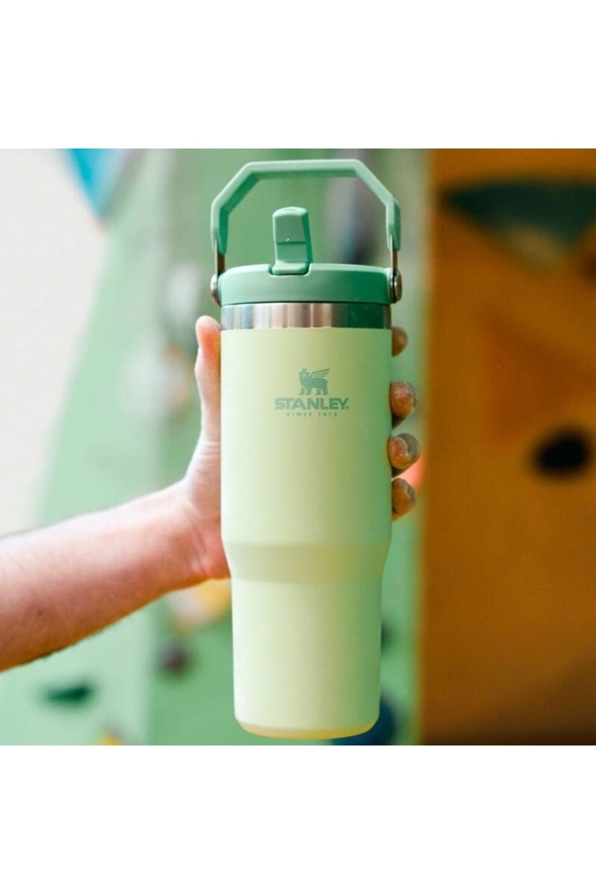 Stanley The Iceflow Flip Straw Tumbler Pipetli  Termos Citron Açık Yeşil 30 OZ - 0.88L