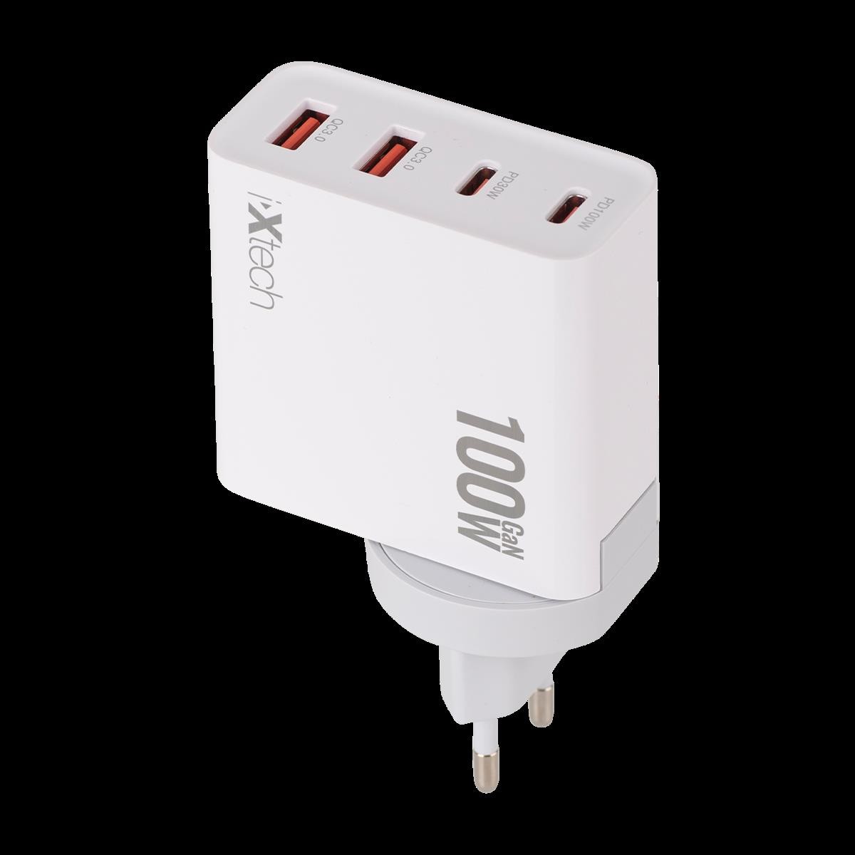 İxtech 100W PD+QC 3.0 Süper Hızlı Portatif Başlıklı Adaptör